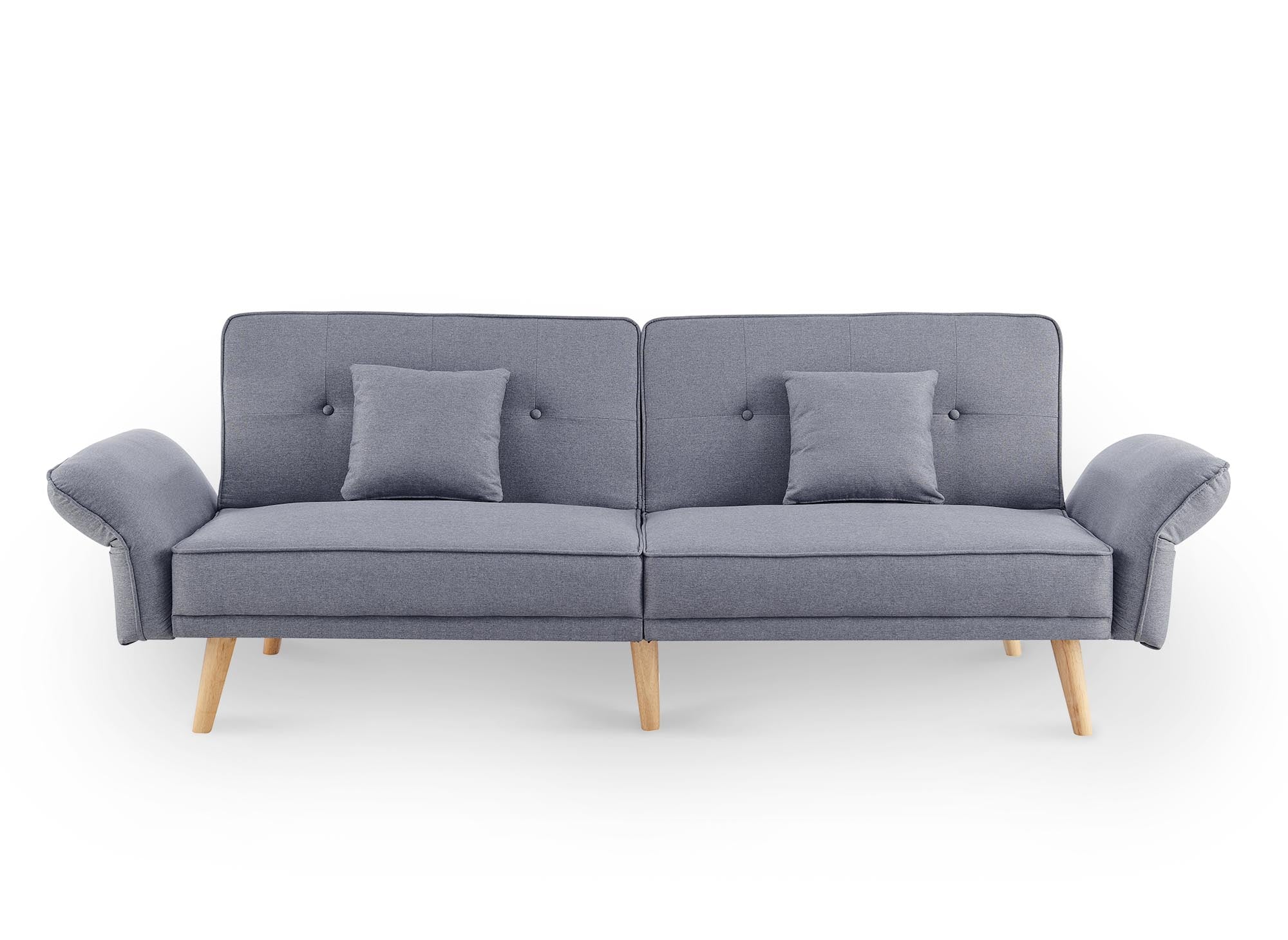 Sofá CHILI de 3 plazas con mecanismo clic-clac en tela gris