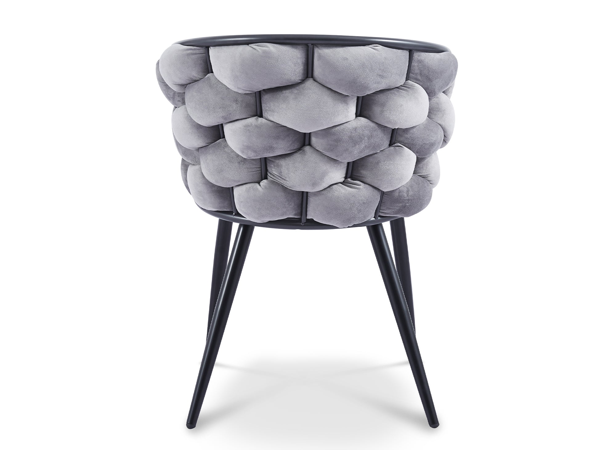 Juego de 2 sillas CECILE en terciopelo gris con patas de metal negro