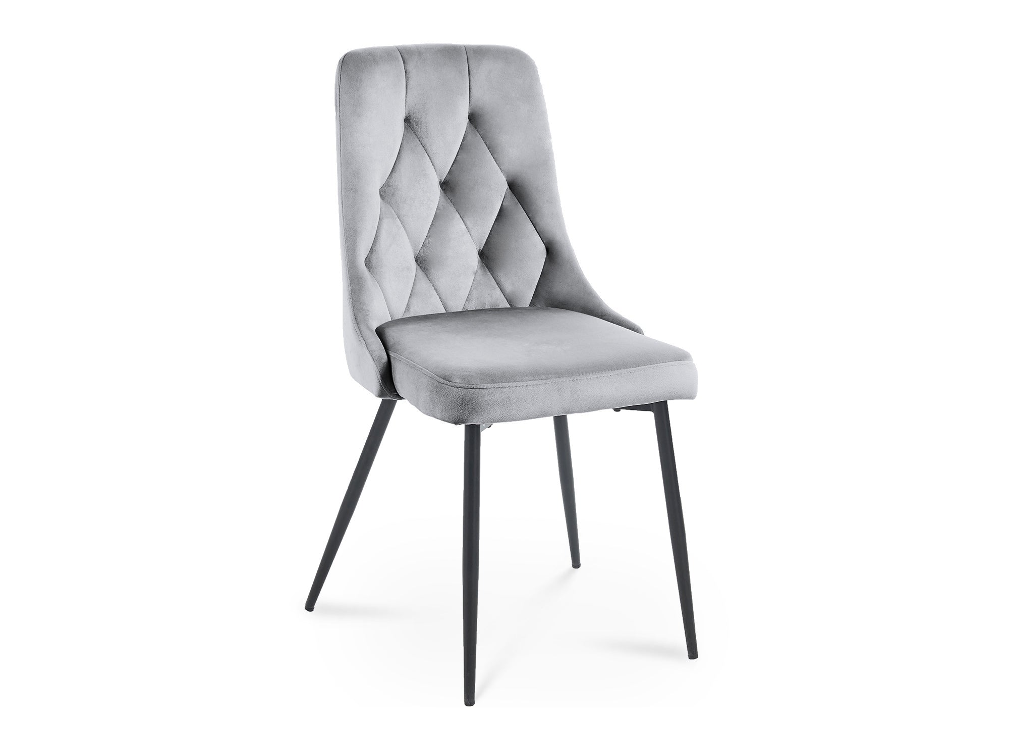 Conjunto de 4 sillas de diseño OLVEA en terciopelo gris