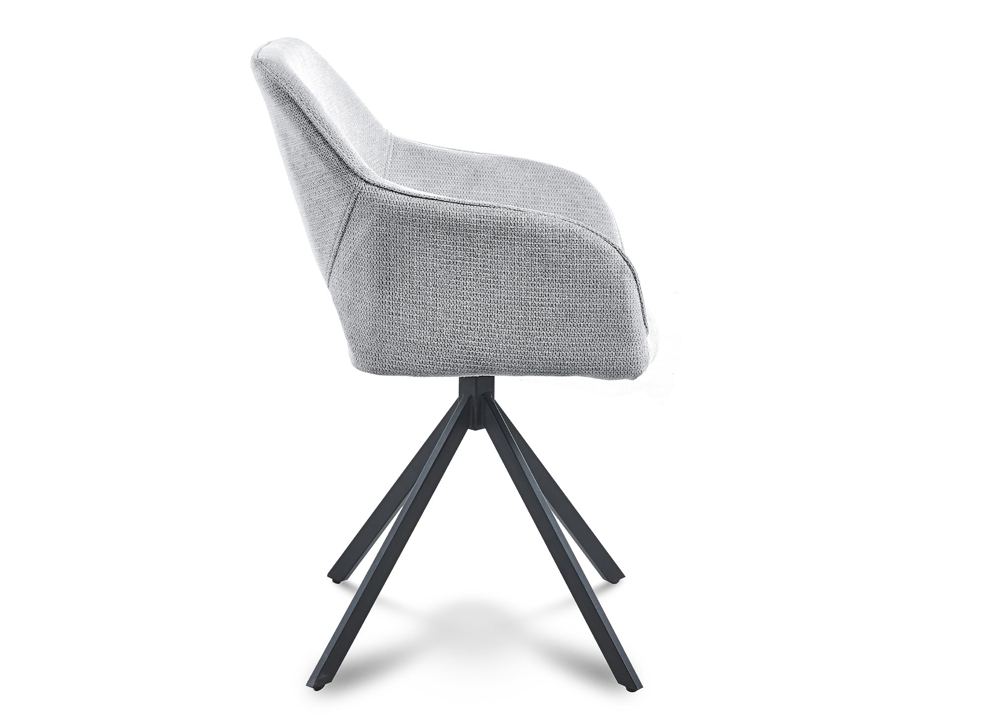 Juego de 2 sillones giratorios de diseño CIEL en terciopelo gris claro