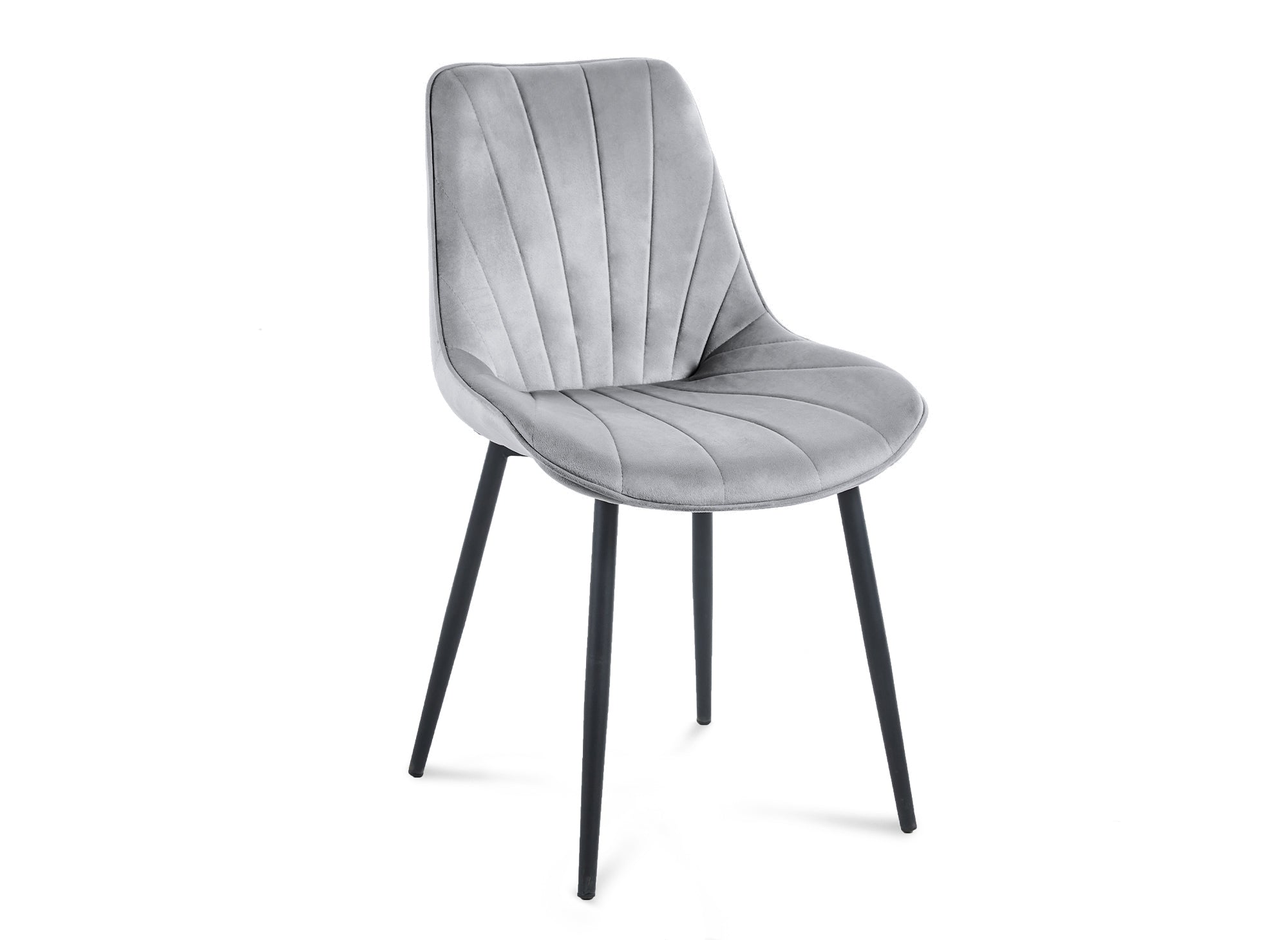 Conjunto de 4 sillas de diseño ELOVA en terciopelo gris