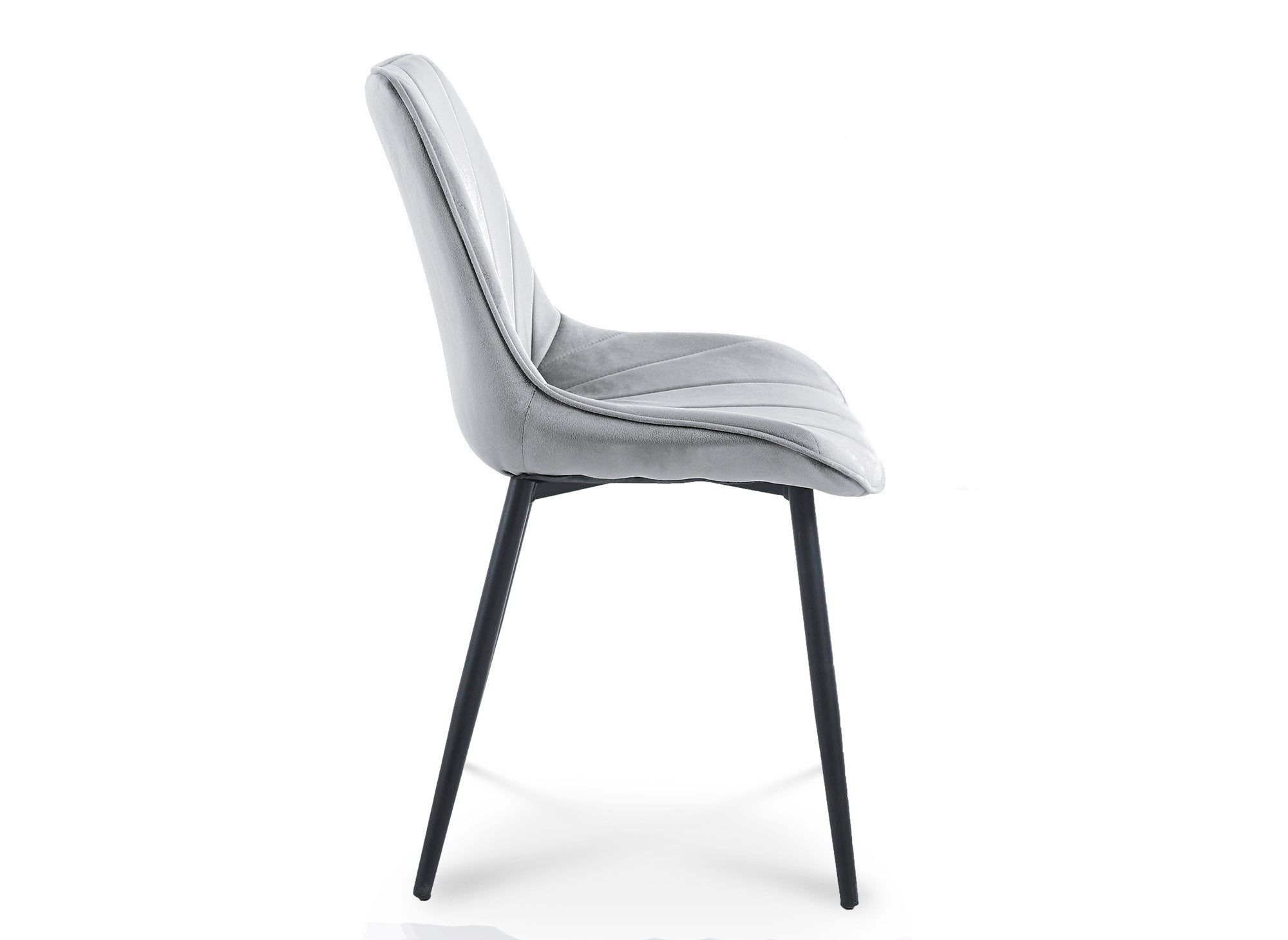 Conjunto de 4 sillas de diseño ELOVA en terciopelo gris