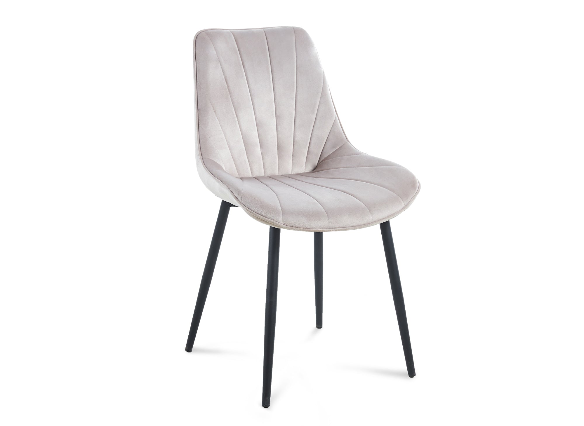 Conjunto de 4 sillas de diseño ELOVA en terciopelo beige