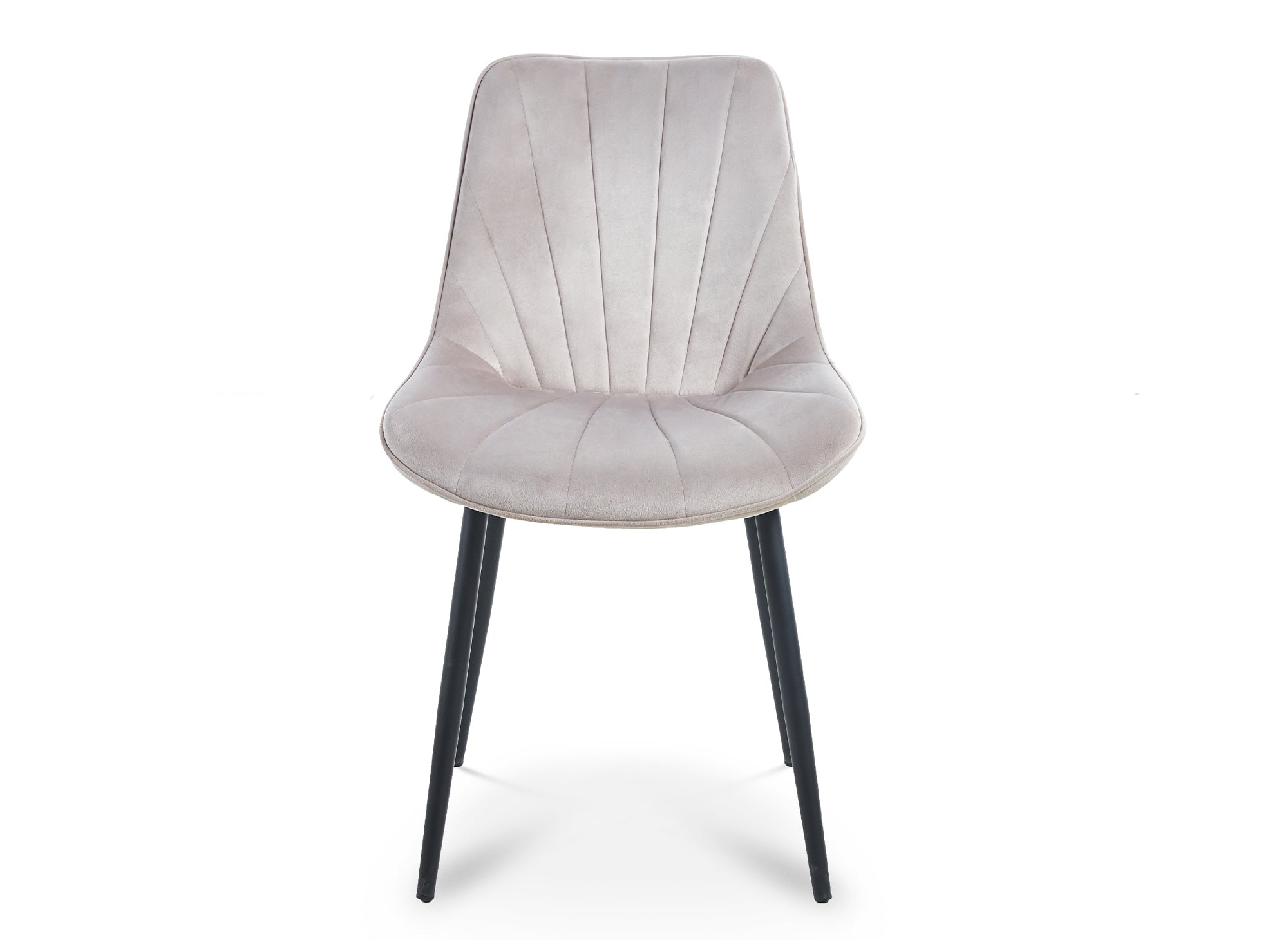 Conjunto de 4 sillas de diseño ELOVA en terciopelo beige