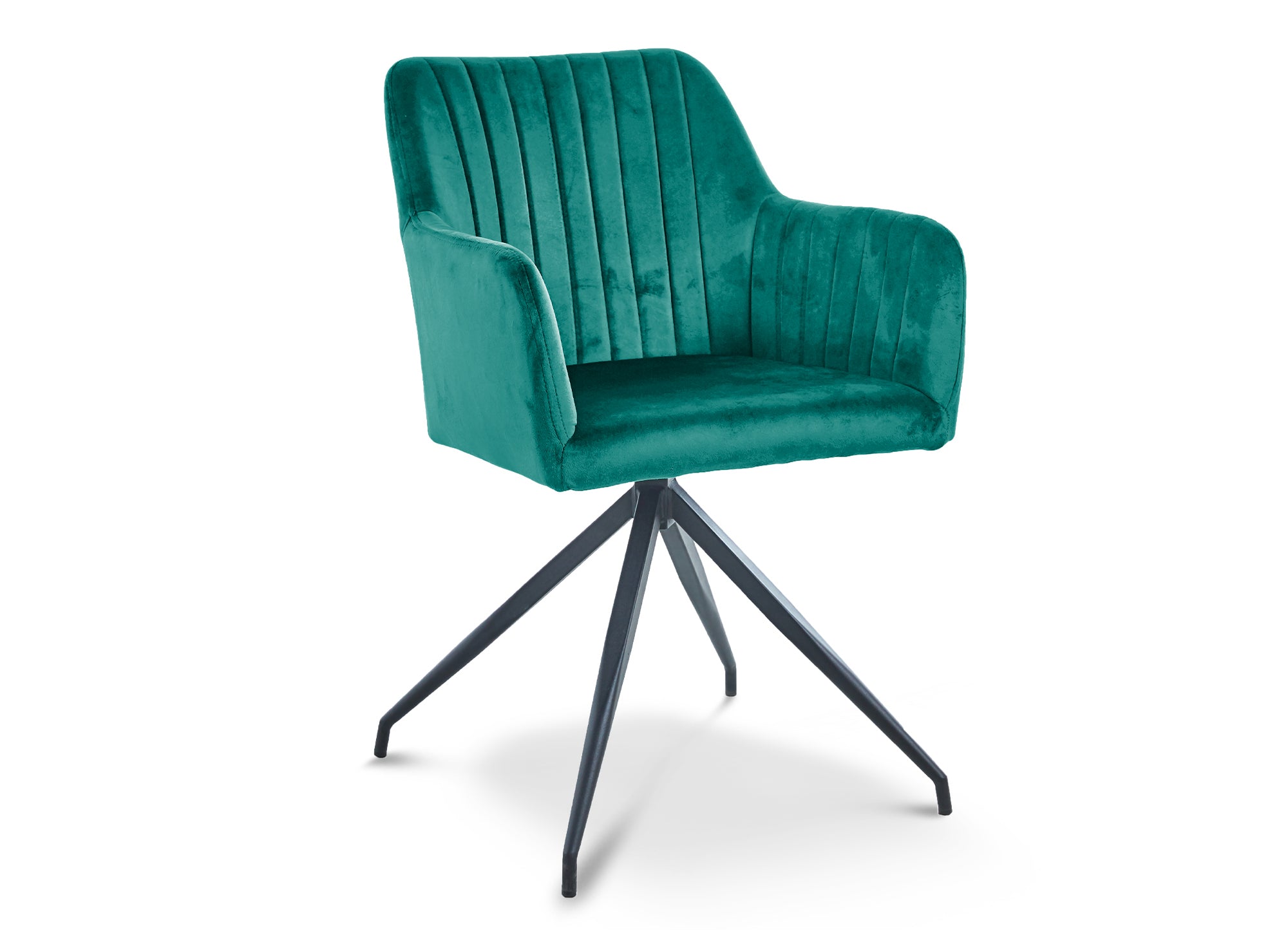 Juego de 2 sillas RATUS de terciopelo verde con patas de metal negro