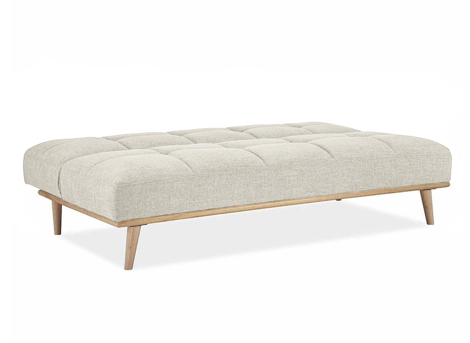 Sofá cama escandinavo de 3 plazas JESSY con mecanismo clic-clac en color beige 