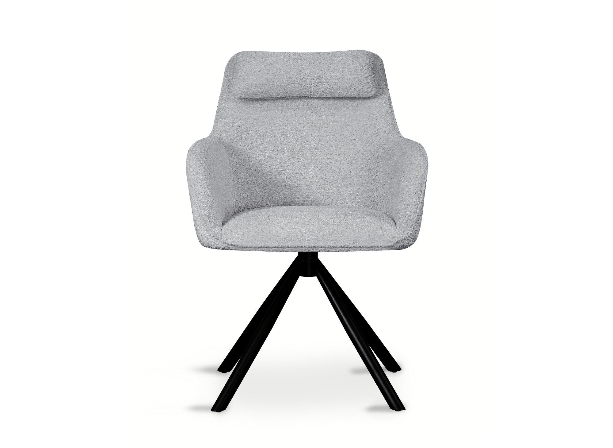 Silla giratoria AGNES con reposabrazos efecto piel de oveja gris claro