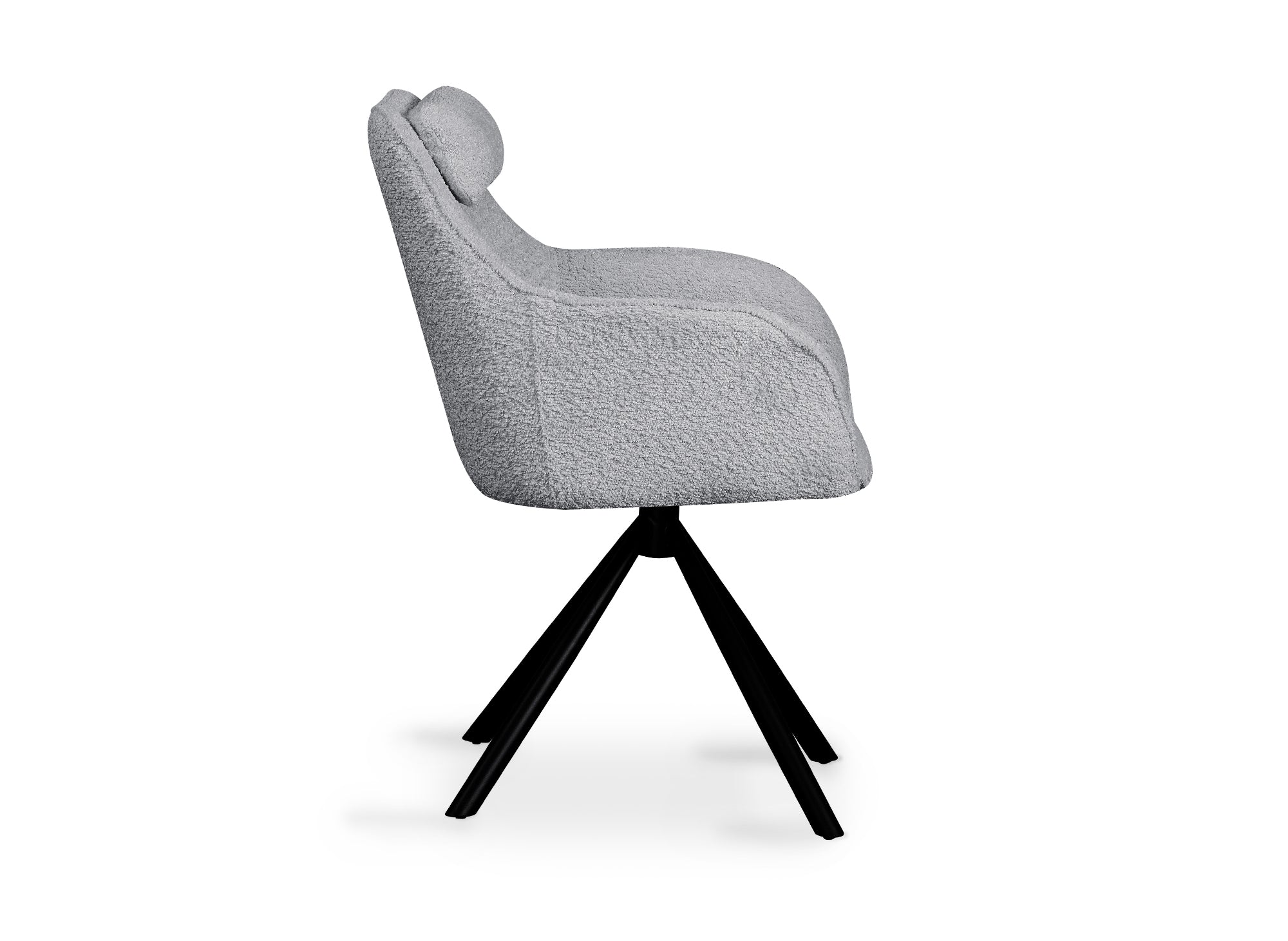 Silla giratoria AGNES con reposabrazos efecto piel de oveja gris claro