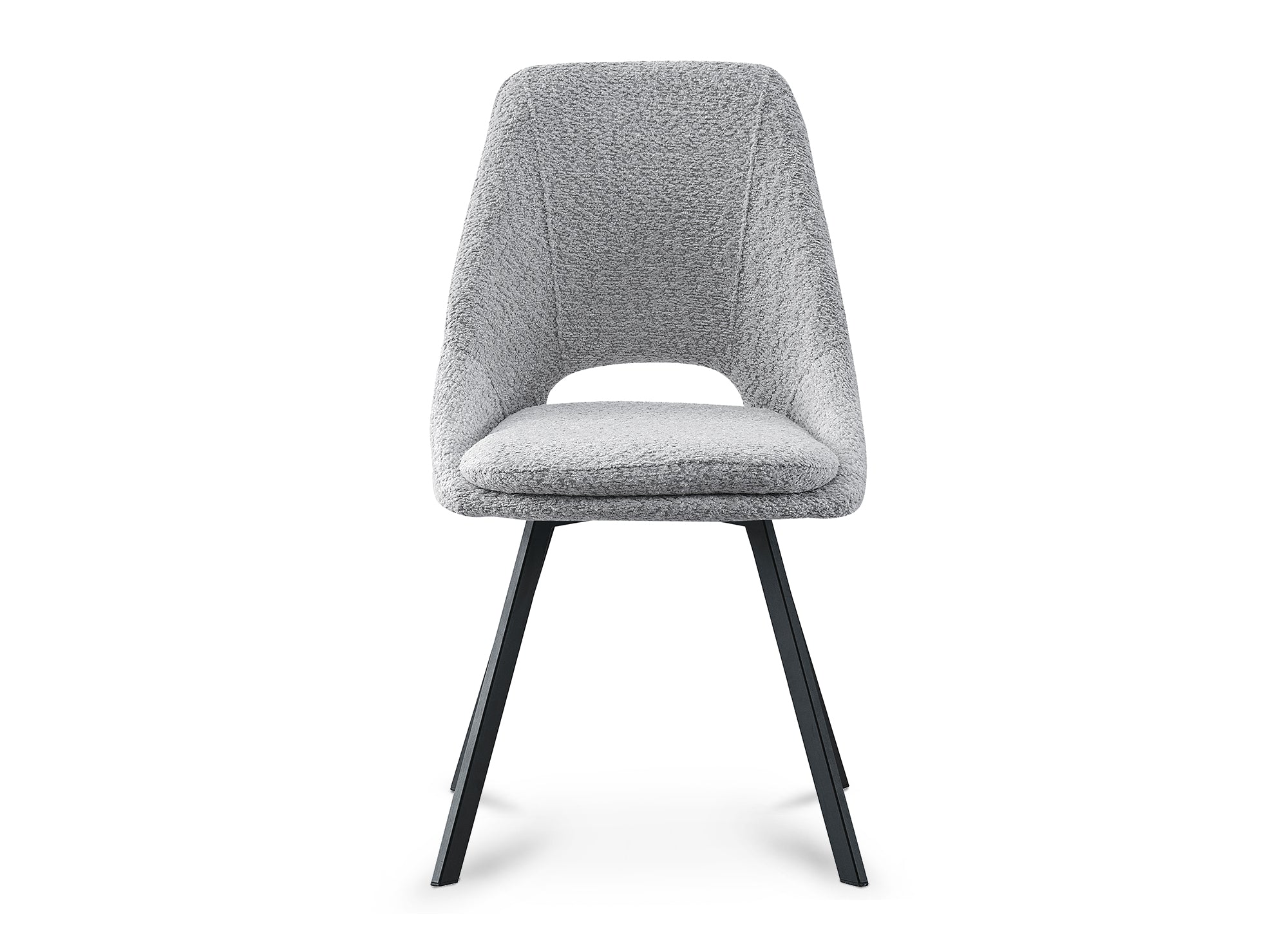 Juego de 2 sillas NARCISSE de color gris claro con efecto piel de oveja