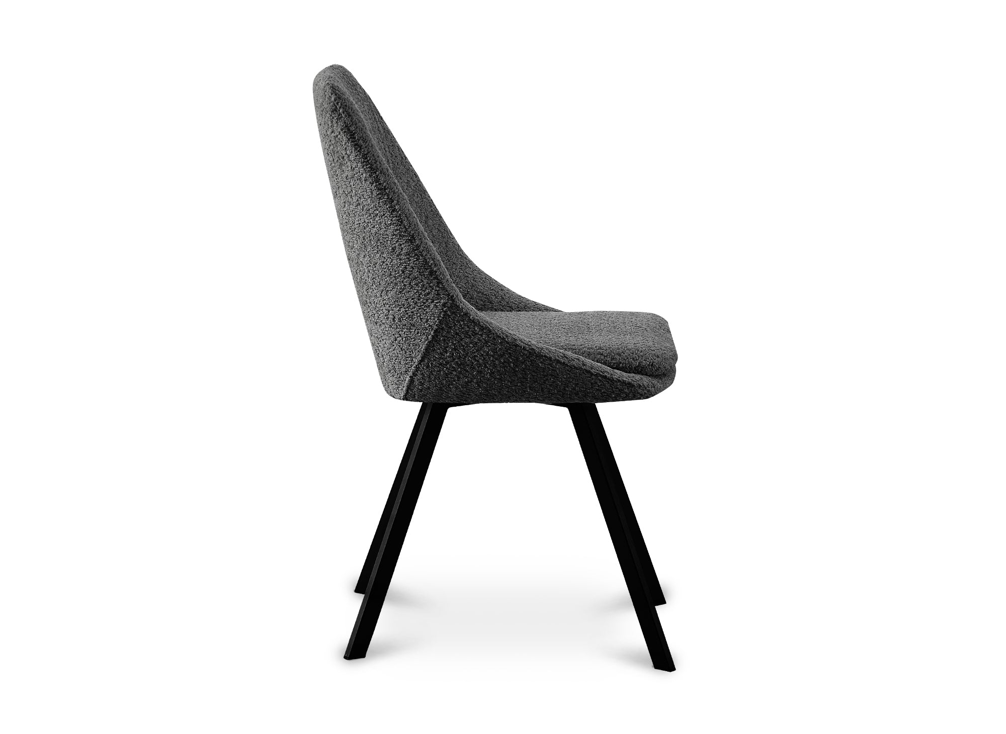 Juego de 2 sillas NARCISSE de color gris oscuro con efecto piel de oveja