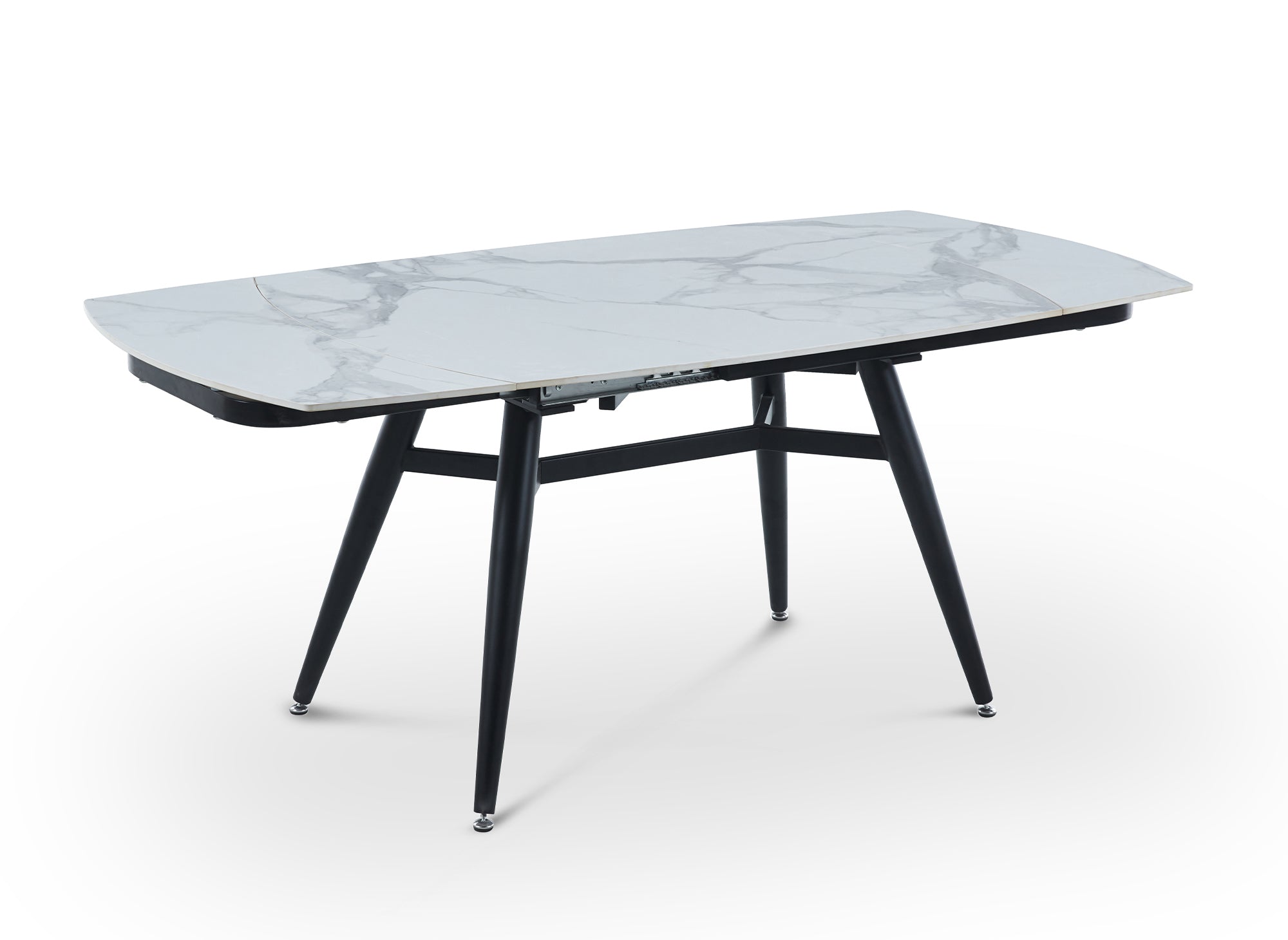 Mesa de comedor rectangular extensible JENA con efecto mármol