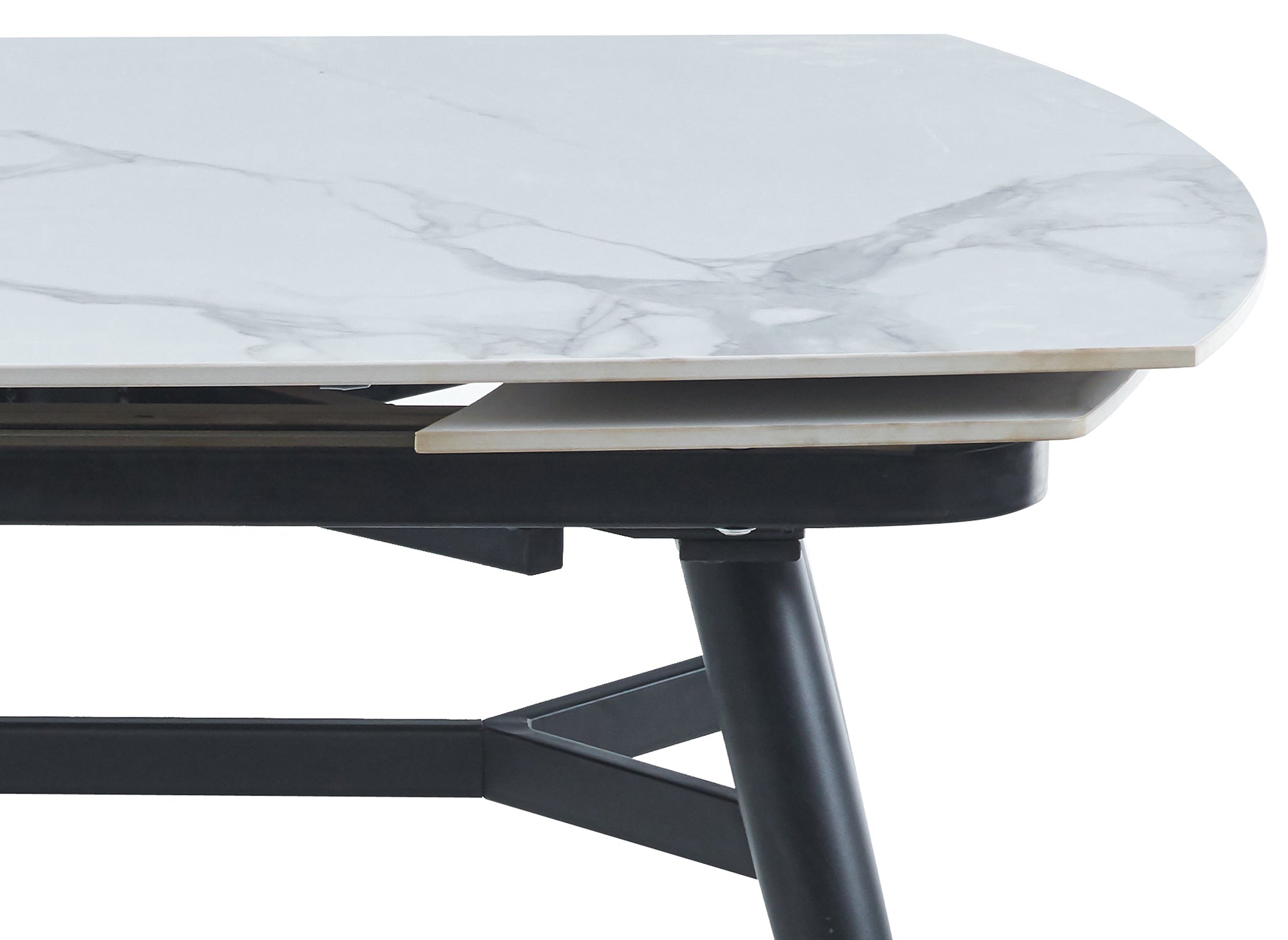 Mesa de comedor rectangular extensible JENA con efecto mármol
