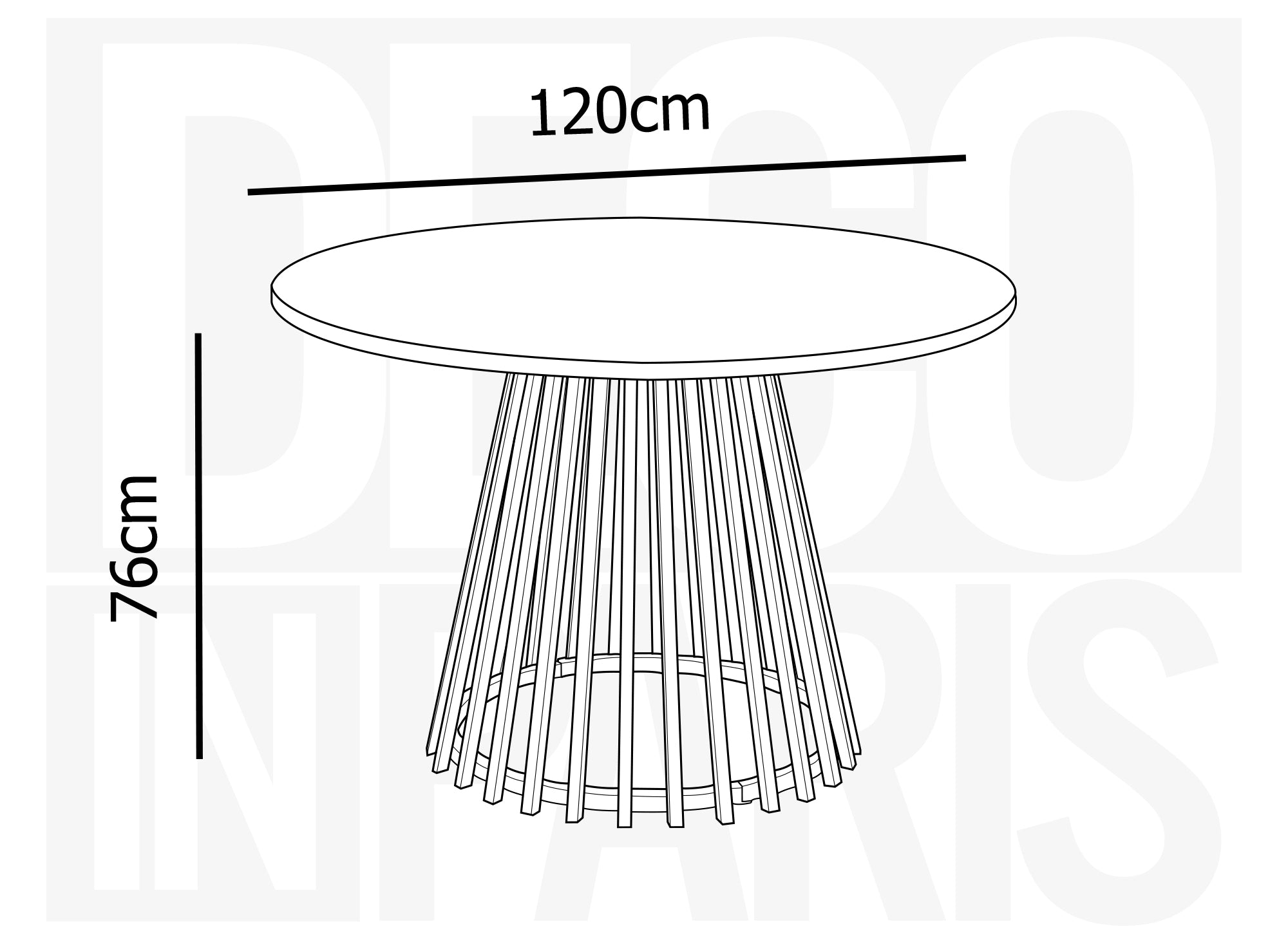 Mesa de comedor redonda HIBEA con patas de diseño
