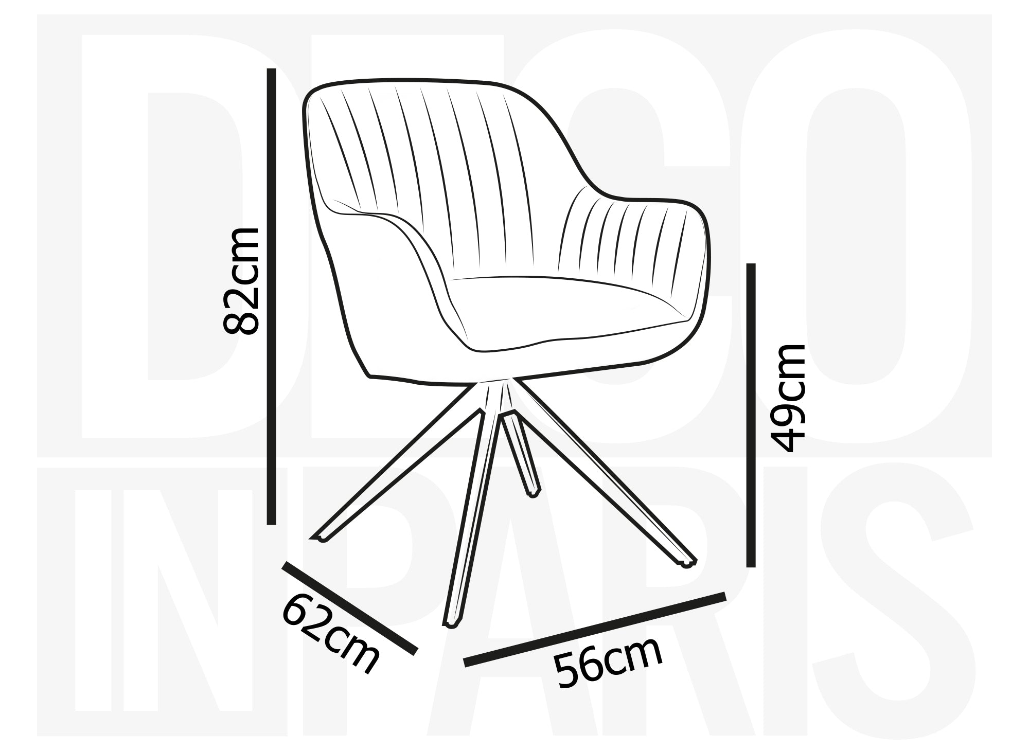 Juego de 2 sillas giratorias MARLEY en tela beige