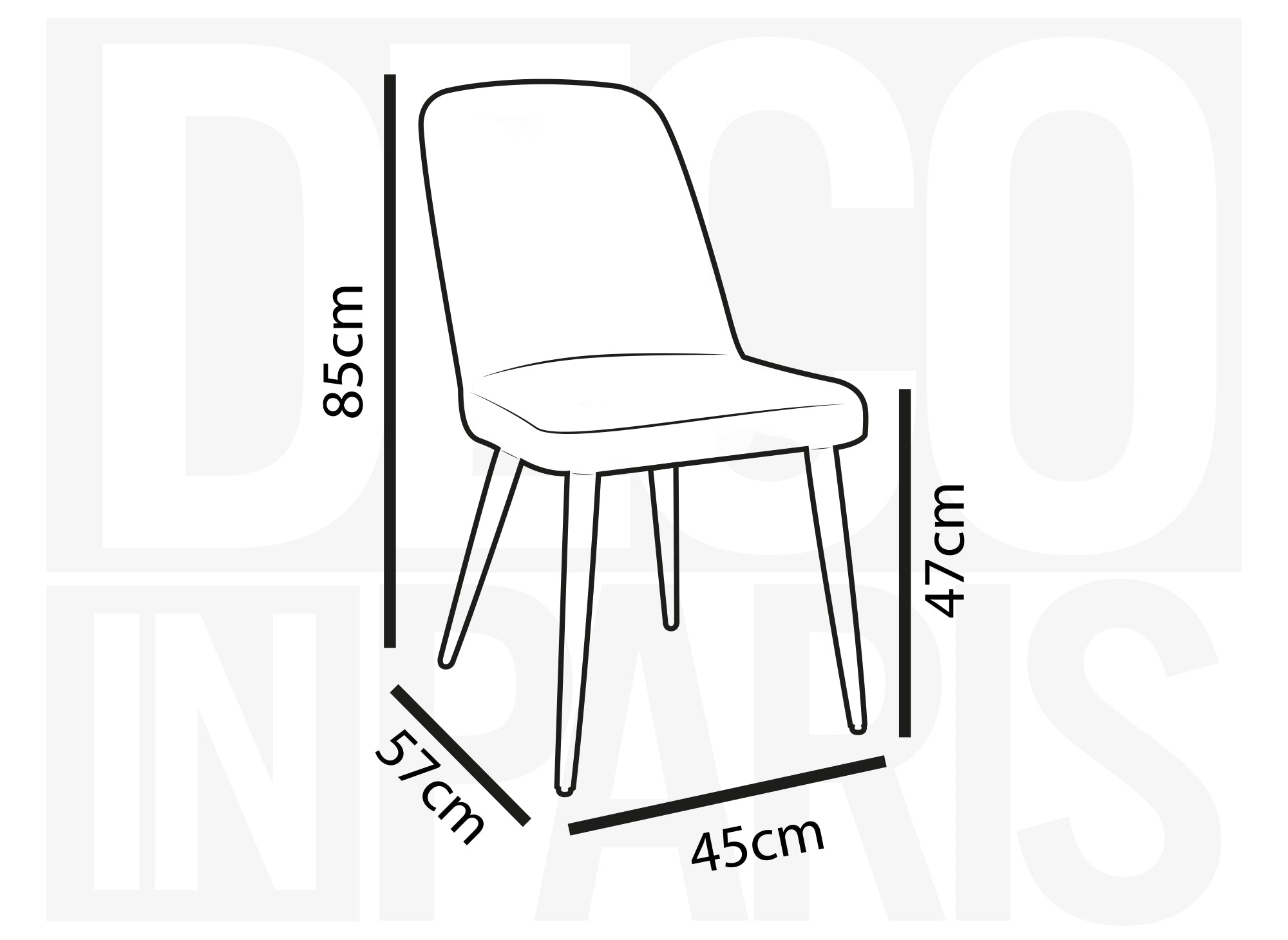 Juego de 2 sillas de comedor KINSEY tapizadas en lino color beige