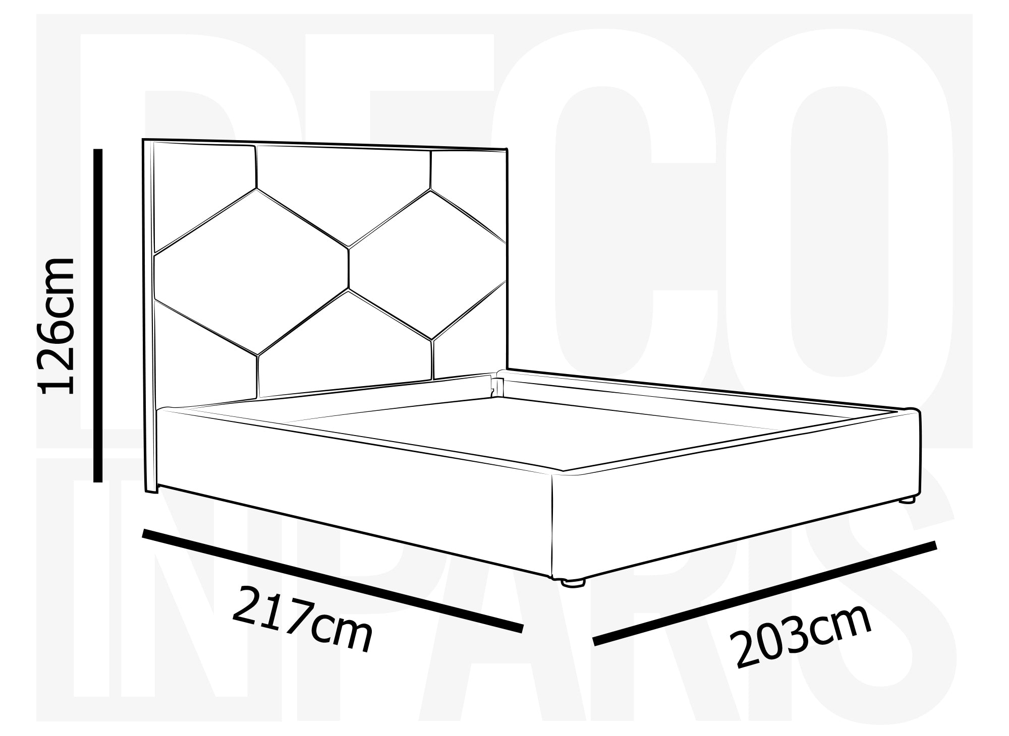 Cama de diseño LARA de 180 x 200 cm con almacenaje y cabecero en terciopelo gris