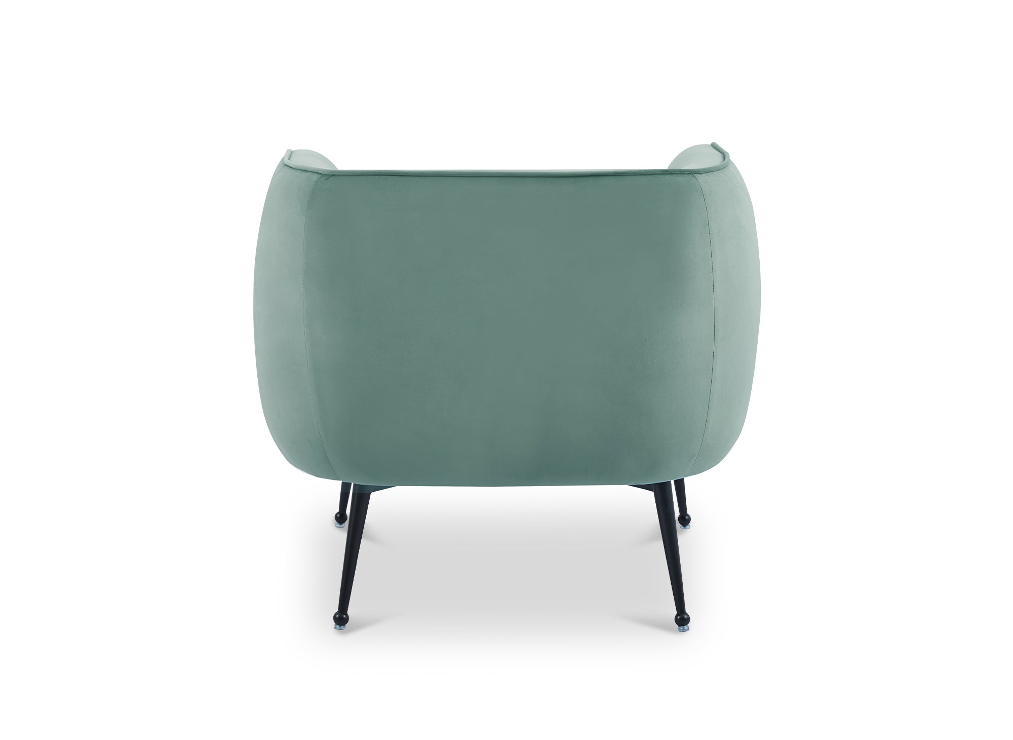 Sillón convertible PERRY en terciopelo verde claro con patas negras