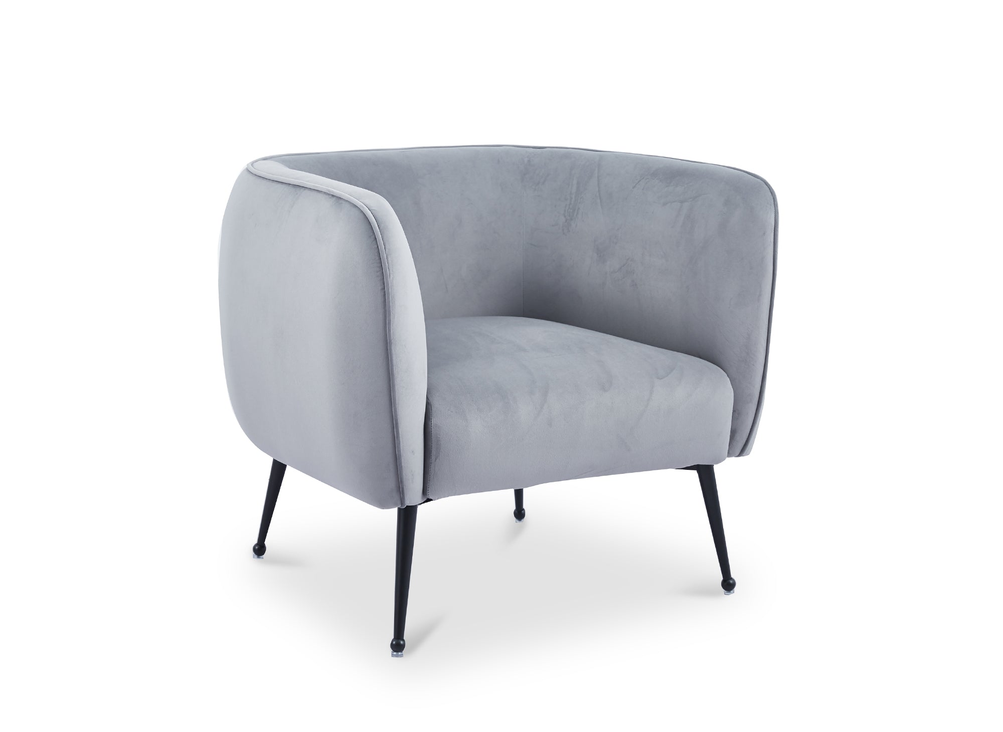 Sillón convertible PERRY en terciopelo gris con patas negras