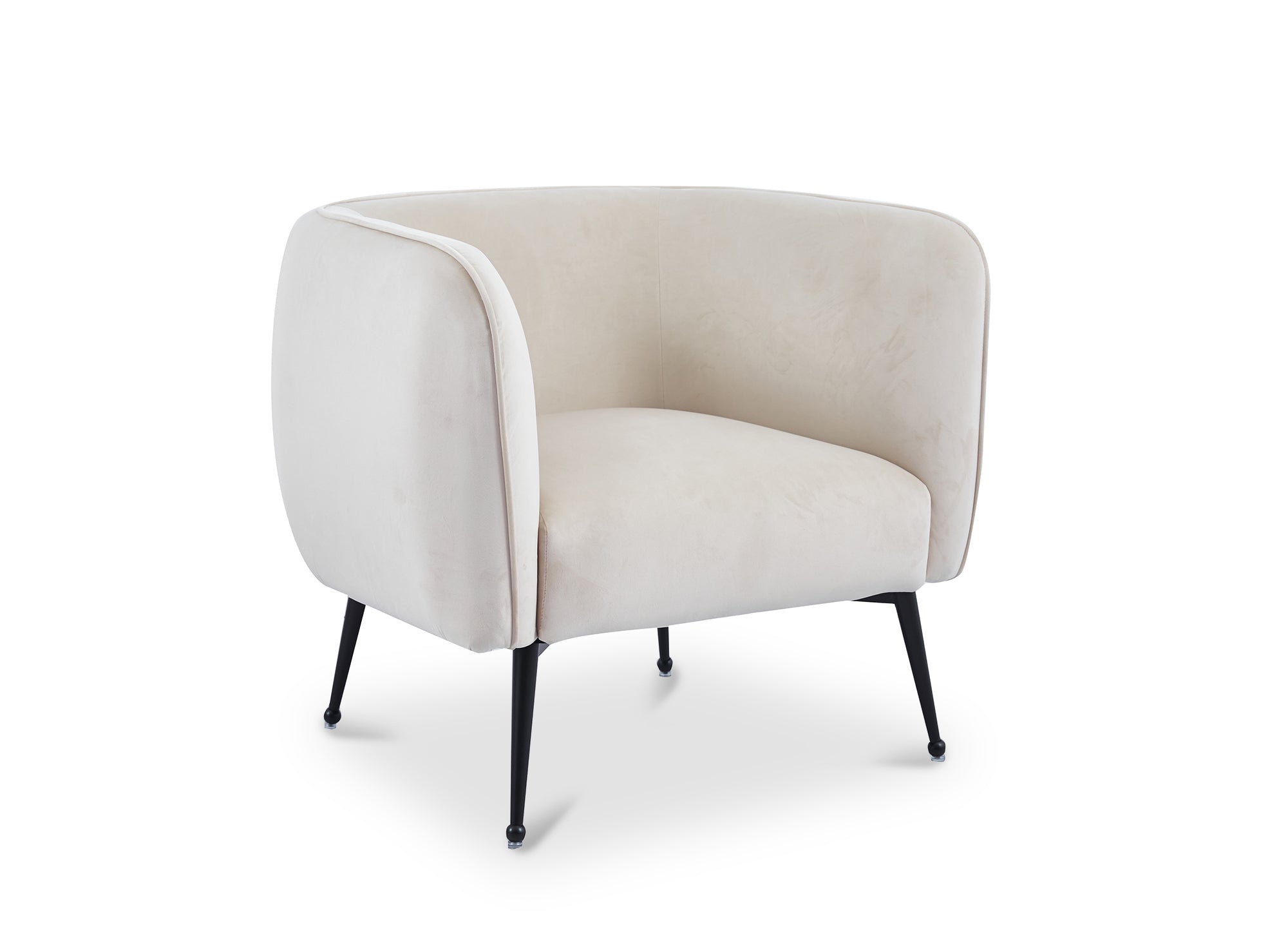 Sillón convertible PERRY en terciopelo beige con patas negras