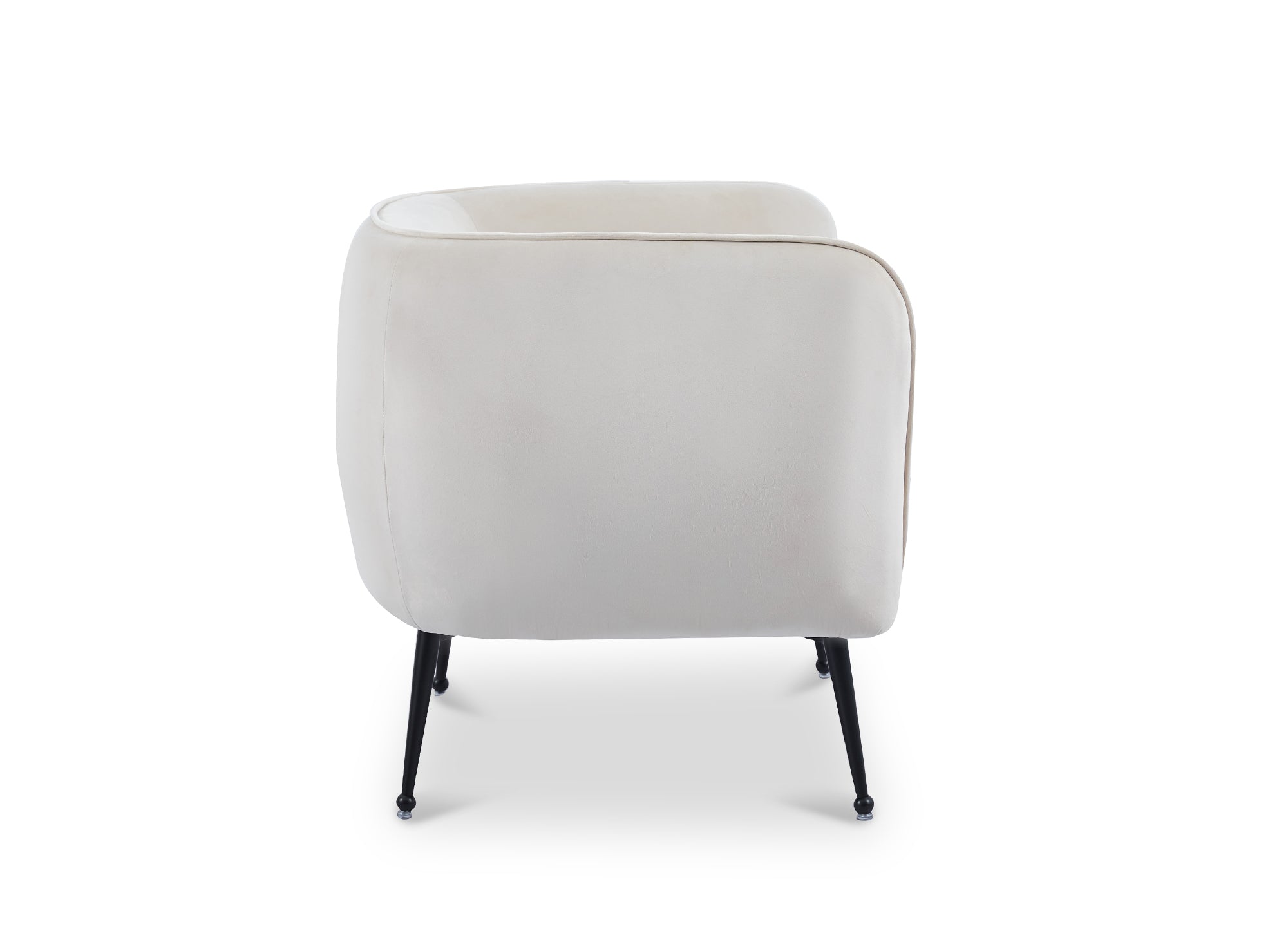 Sillón convertible PERRY en terciopelo beige con patas negras