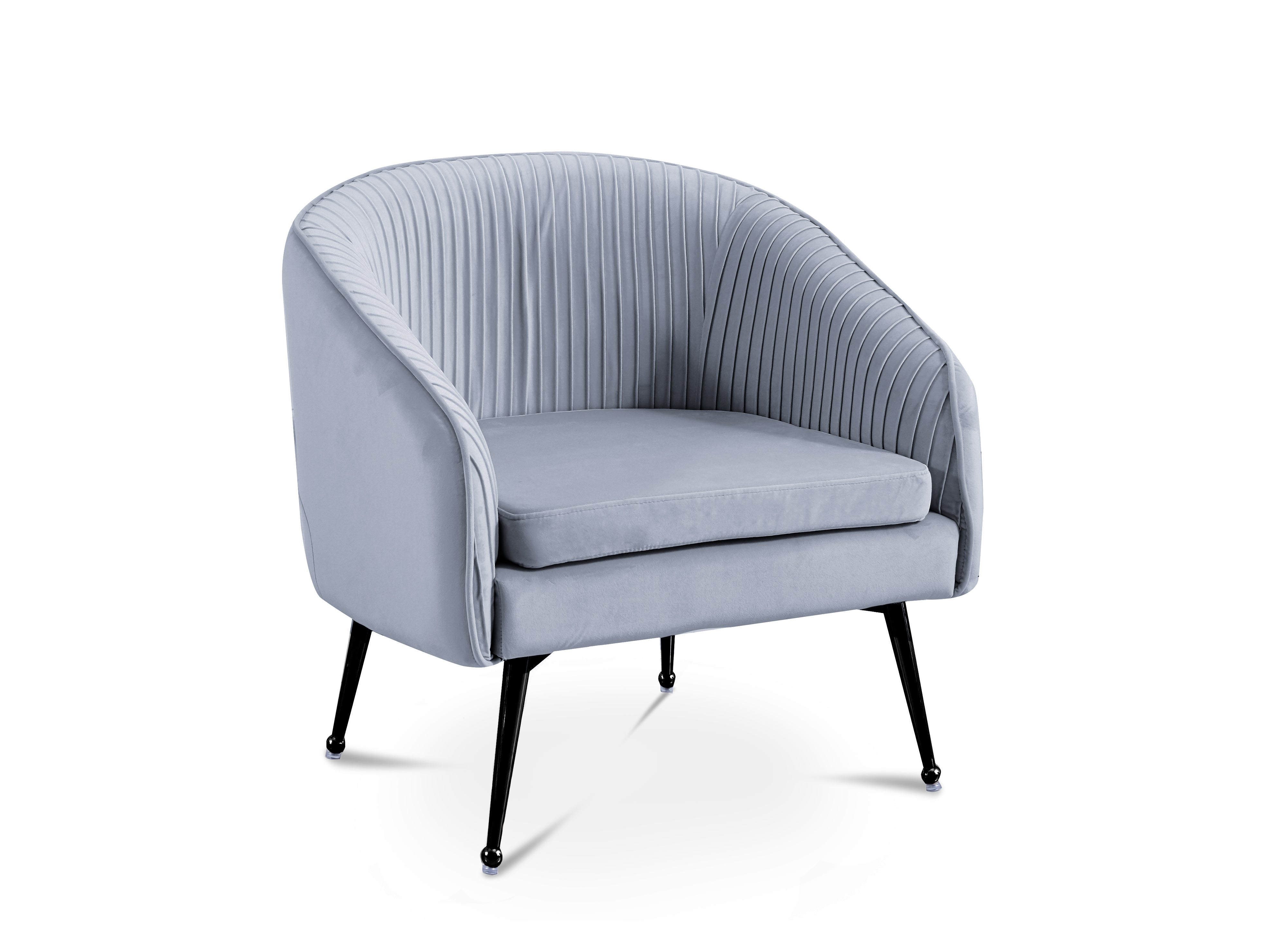 Sillón convertible Trecy en terciopelo gris con patas negras