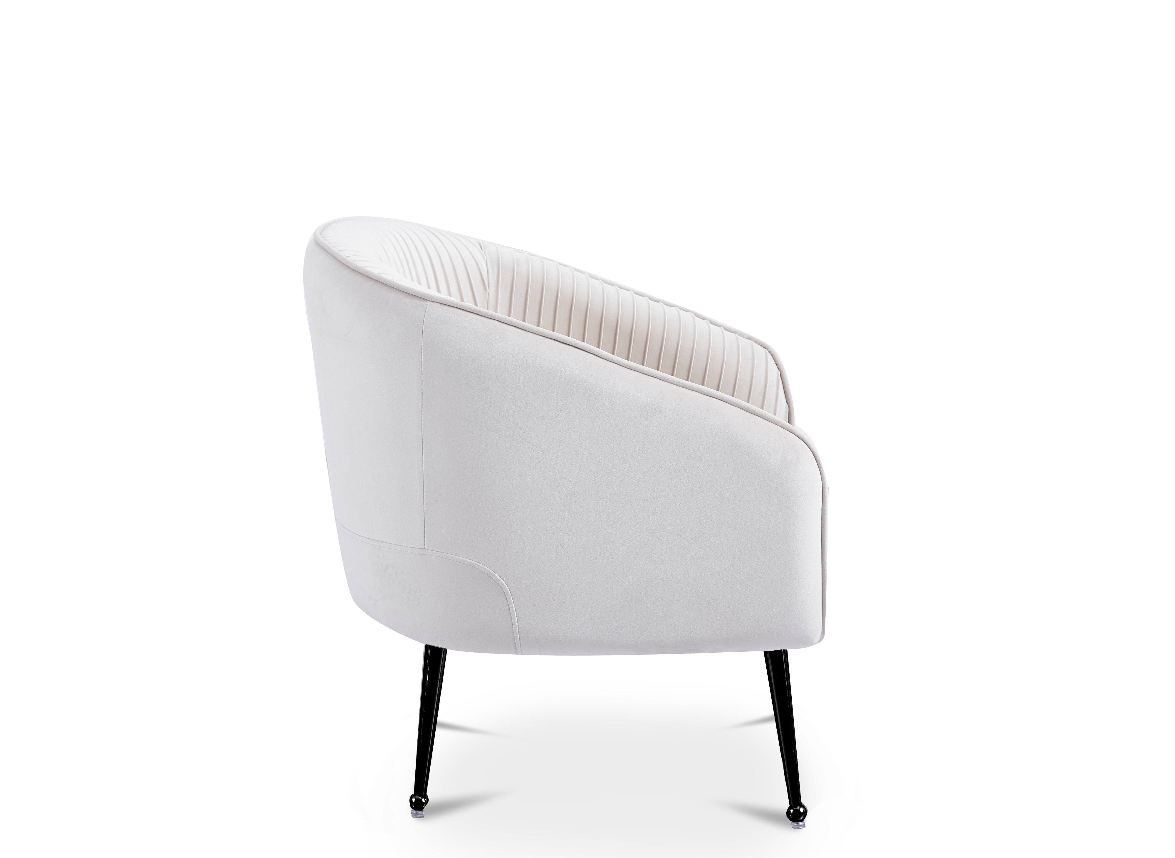 Sillón convertible TRECY en terciopelo beige con patas negras