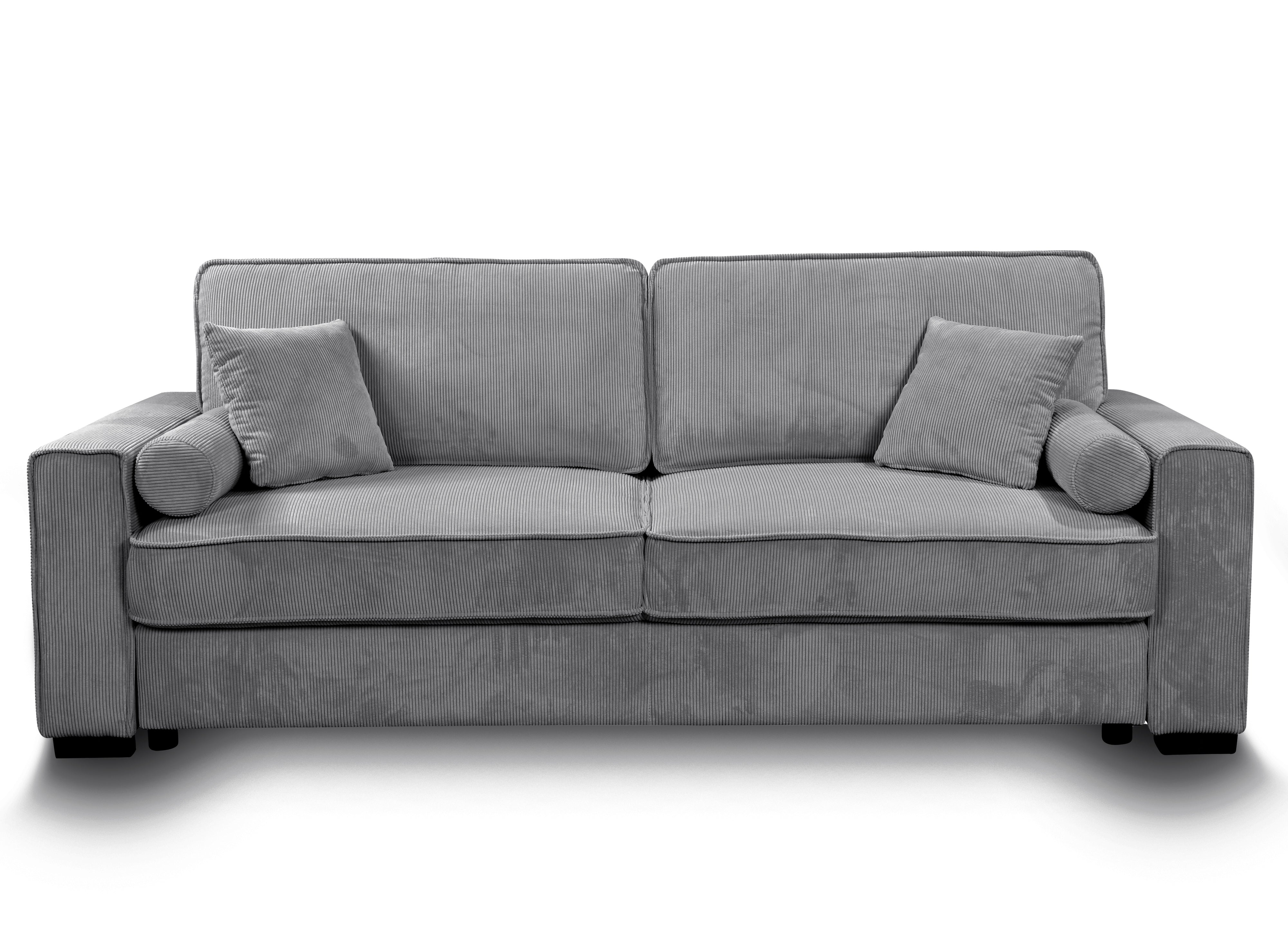 Sofá cama de 3 plazas ALINE en pana gris