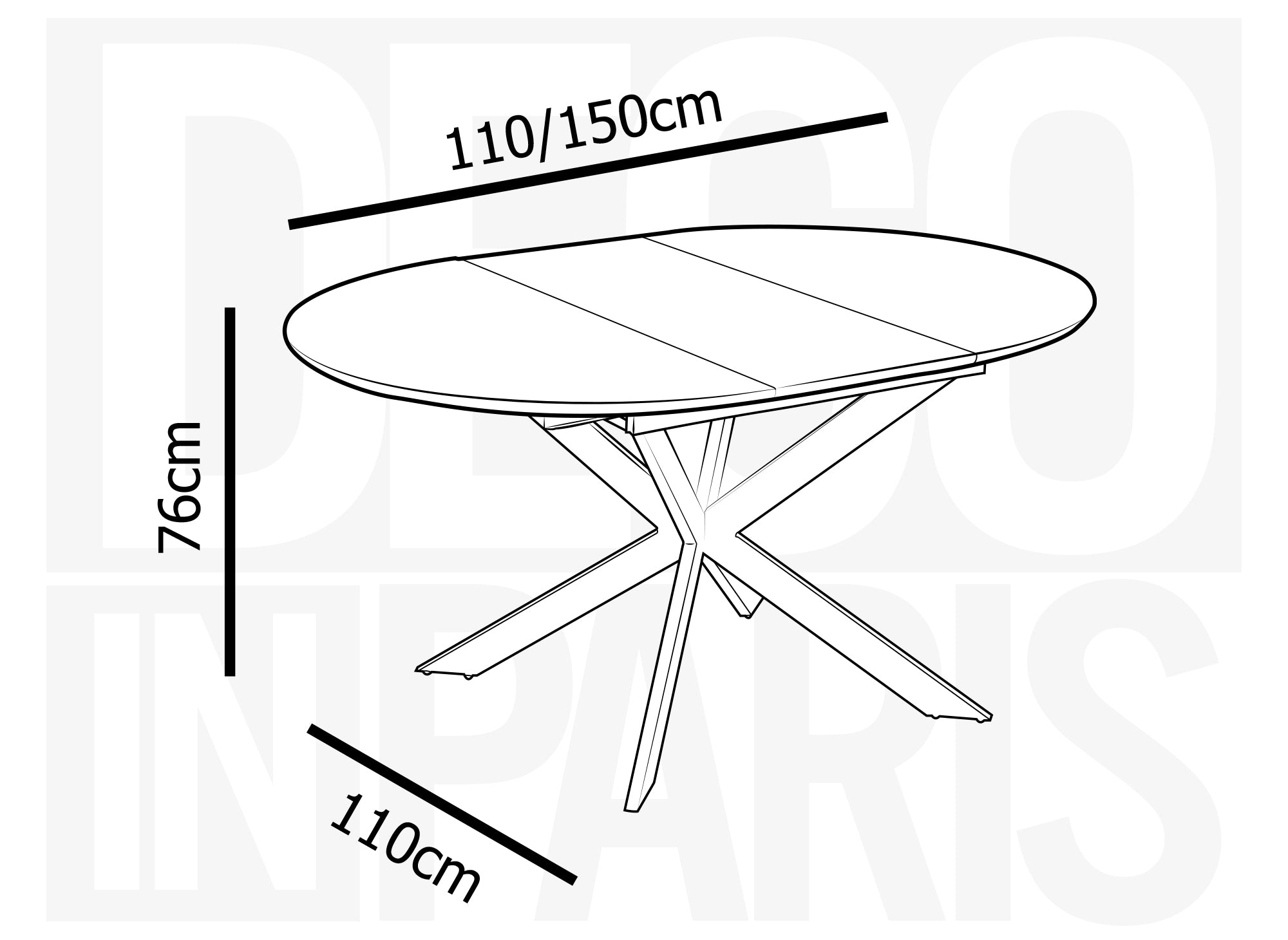 Mesa de comedor redonda extensible KOBY blanca