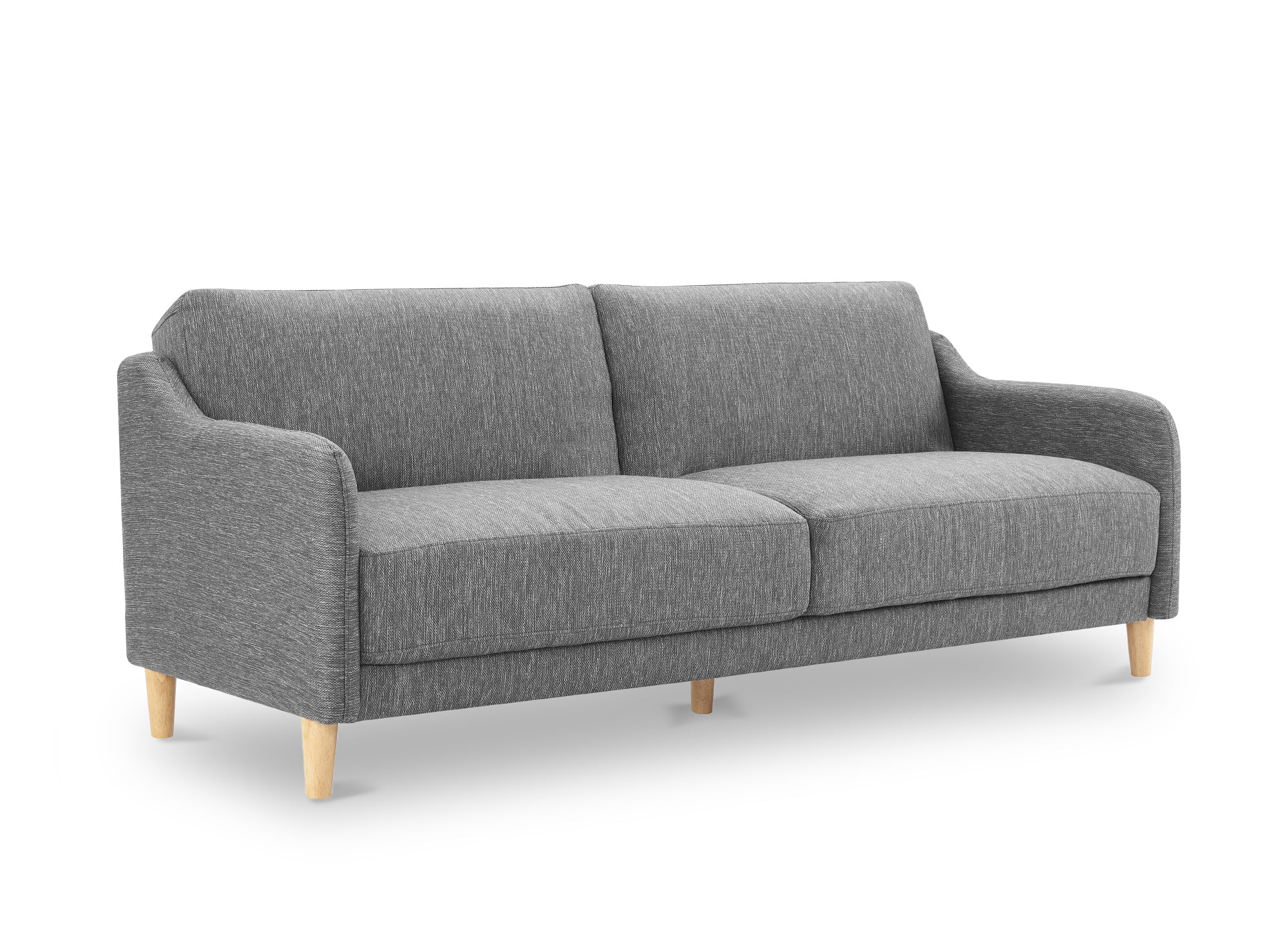 Sofá MARLON de 3 plazas con mecanismo clic-clac en tela gris oscuro