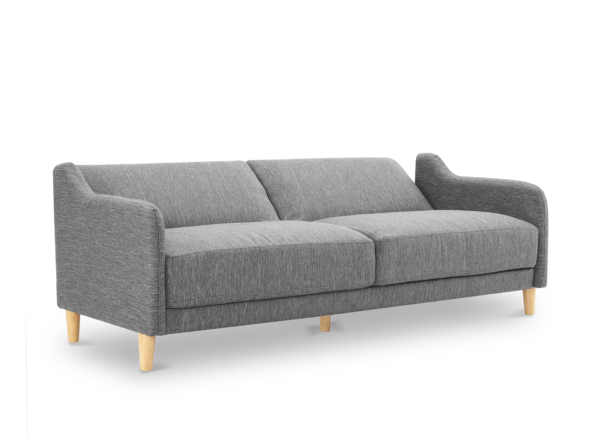 Sofá MARLON de 3 plazas con mecanismo clic-clac en tela gris oscuro