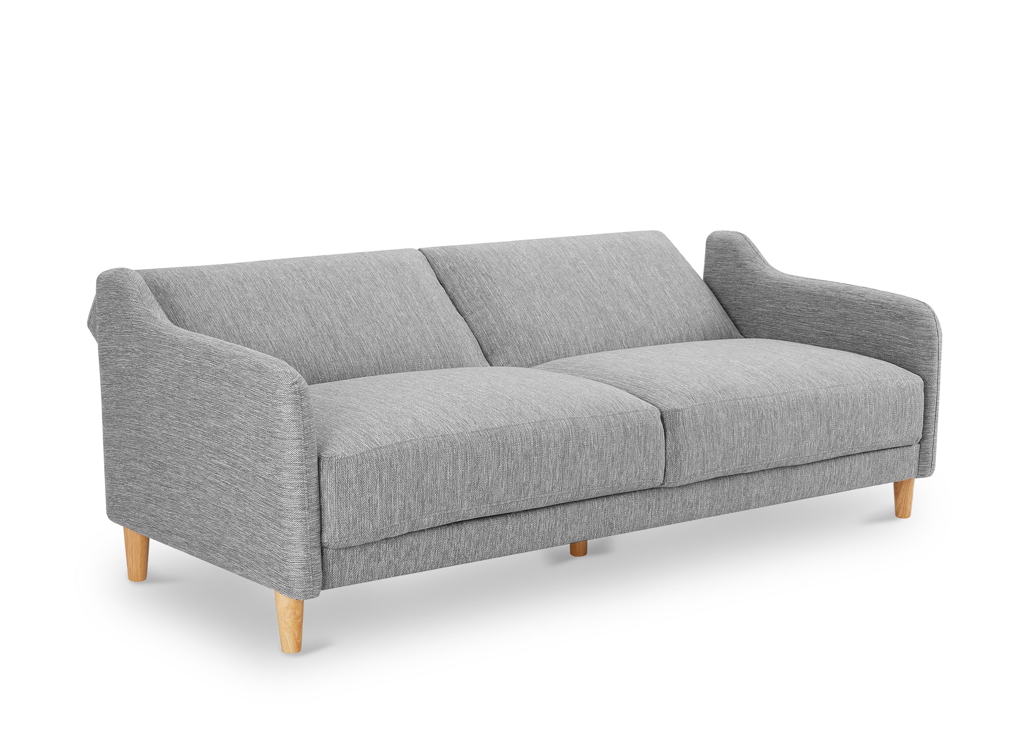 Sofá MARLON de 3 plazas con mecanismo clic-clac en tela gris claro