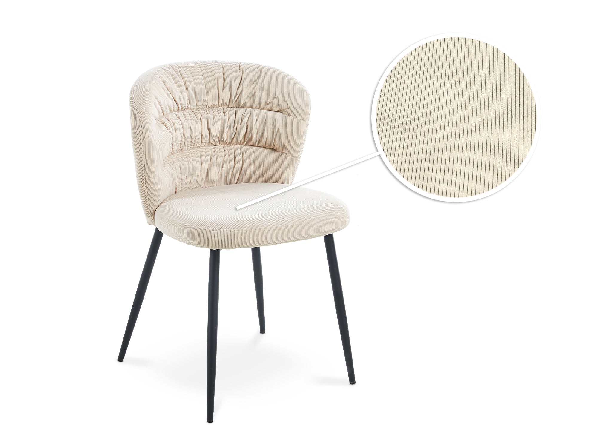 Juego de 4 sillas DANIELA de pana beige