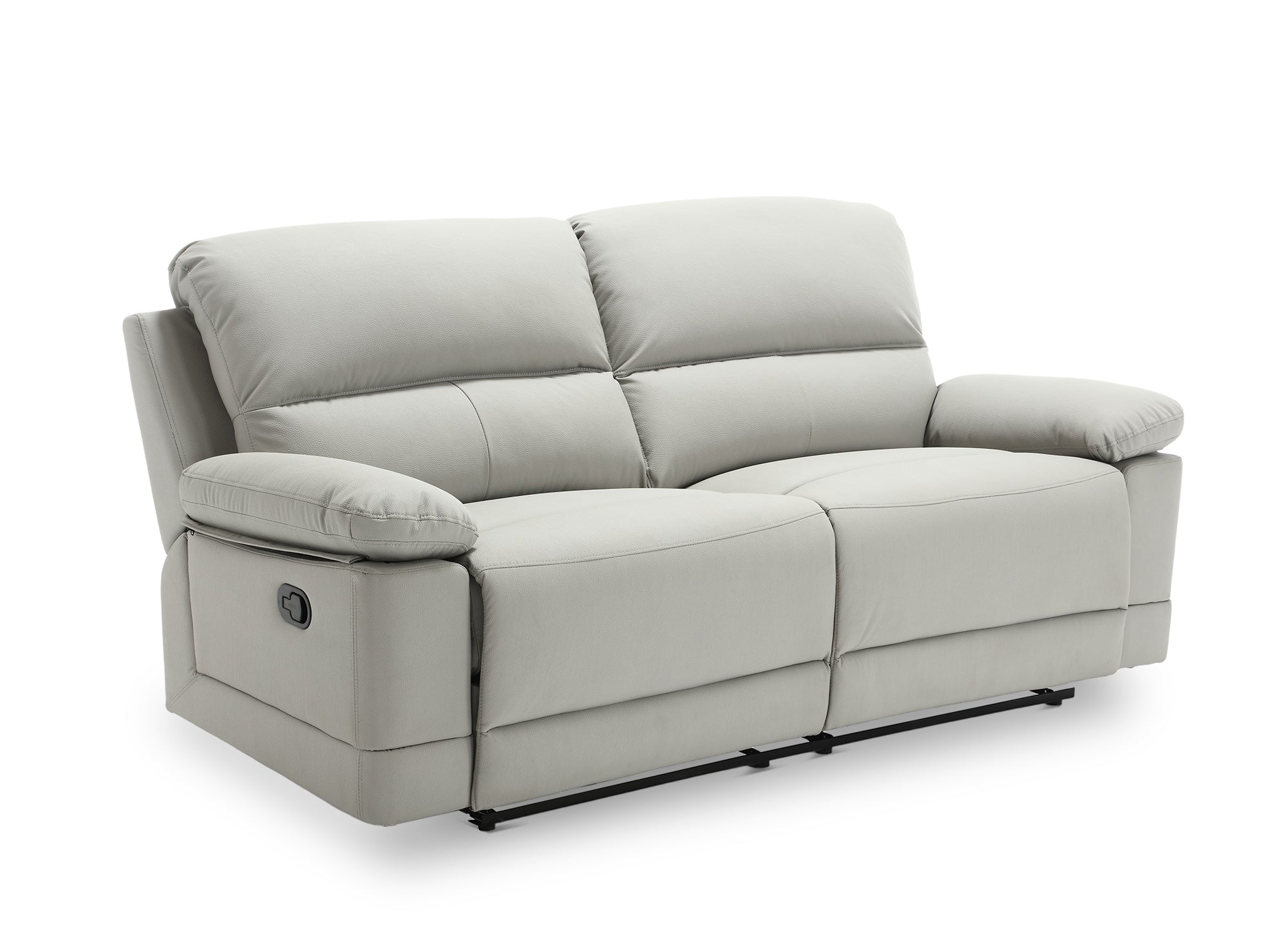 Sofá cama manual de 3 plazas DANY en piel sintética gris claro
