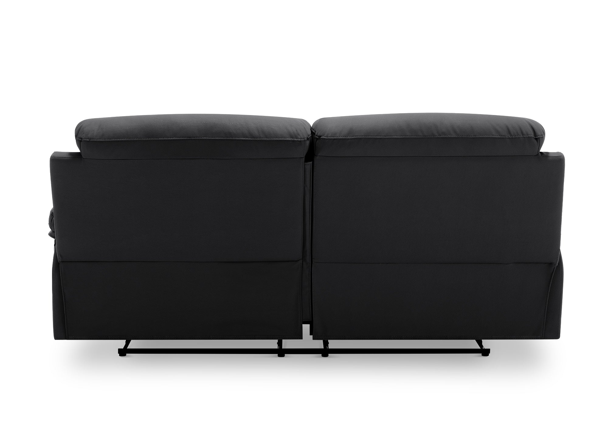 Sofá reclinable manual de 3 plazas DANY en piel sintética negra