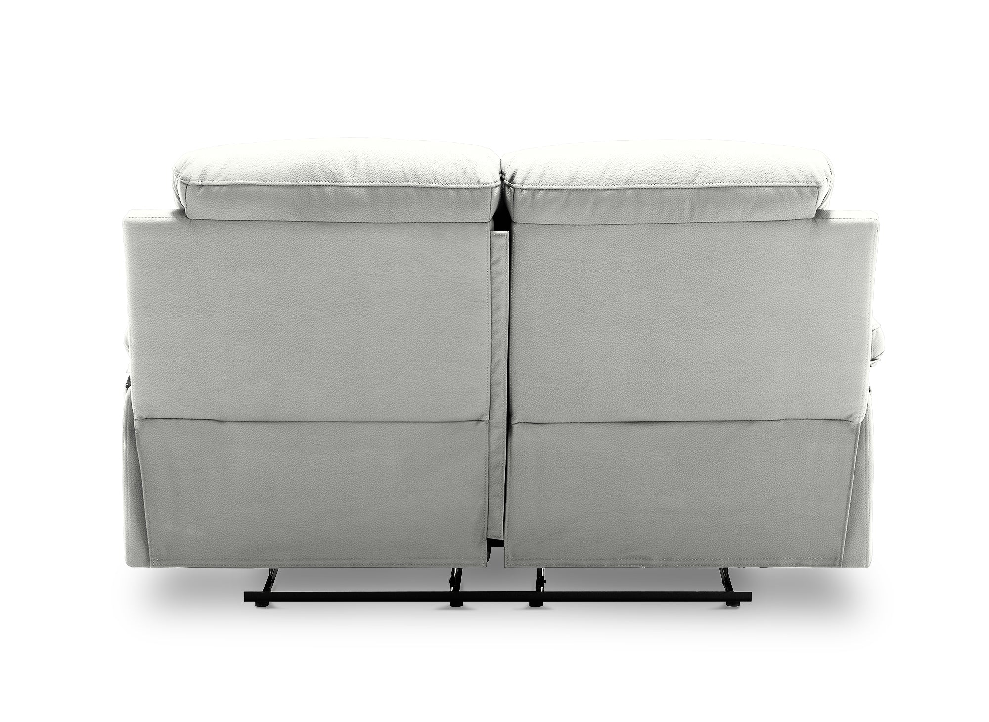 Sofá cama manual de 2 plazas DANY en piel sintética gris claro