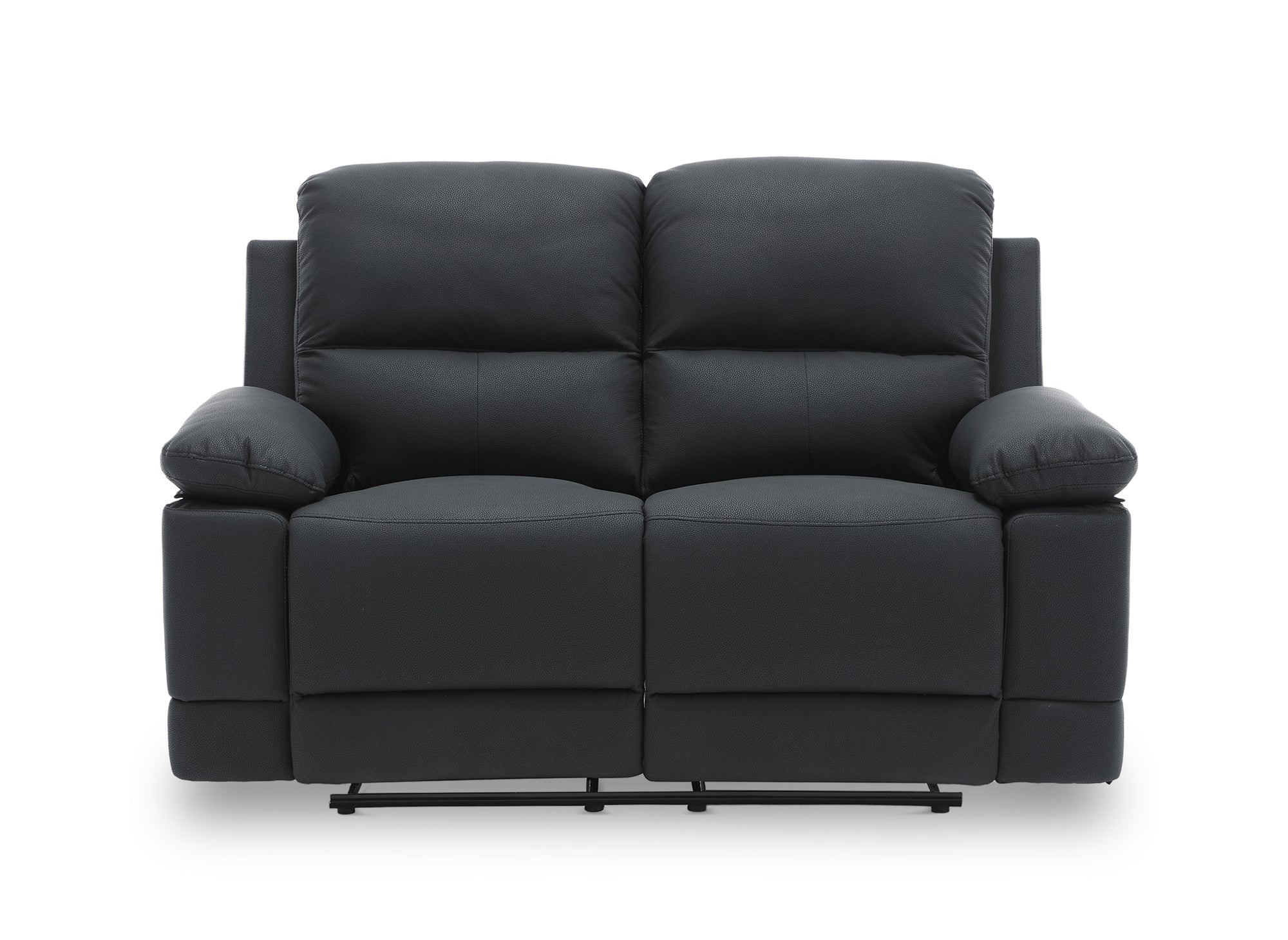 Sofá reclinable manual de 2 plazas DANY en piel sintética negra