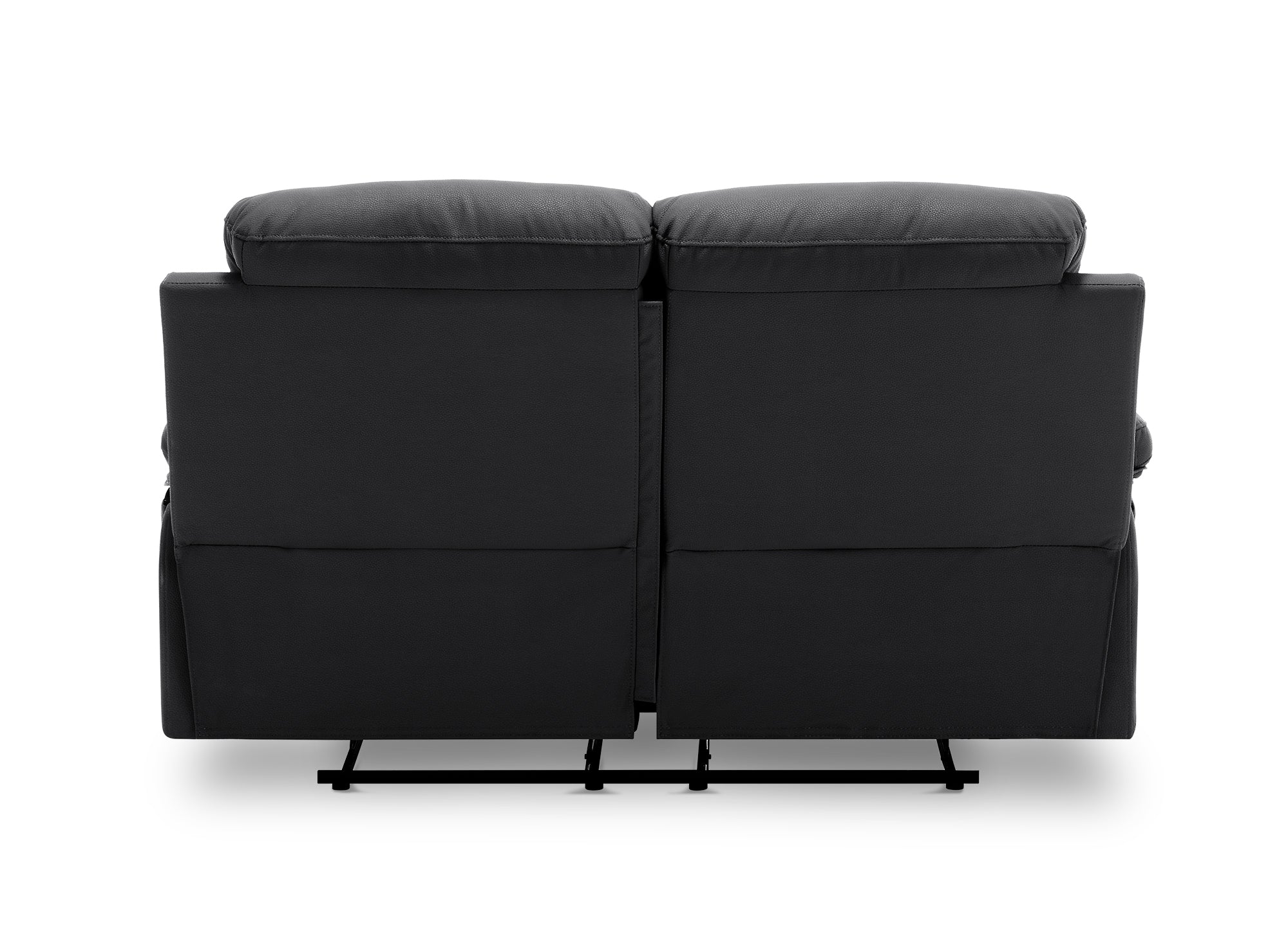 Sofá reclinable manual de 2 plazas DANY en piel sintética negra