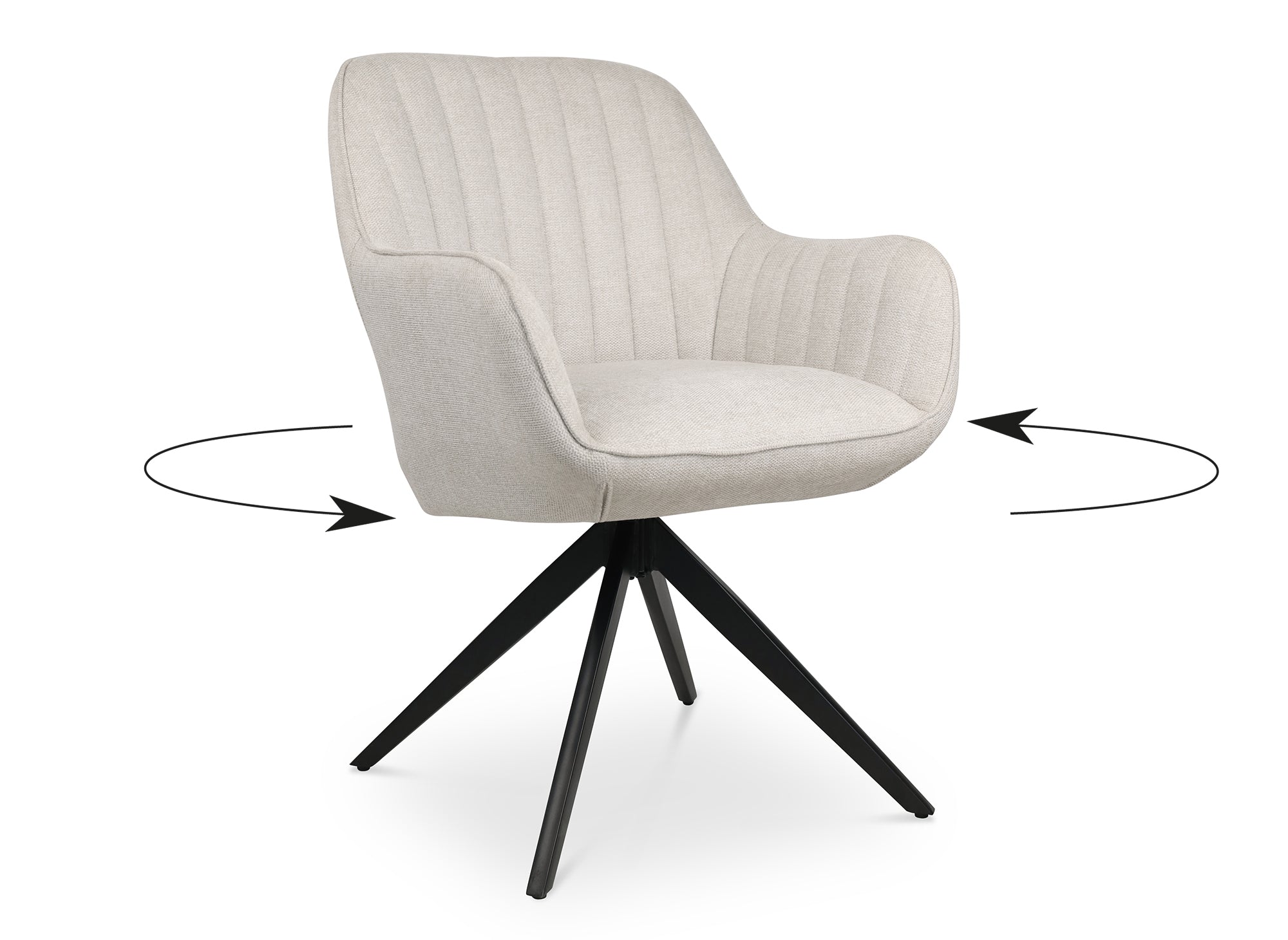 Juego de 2 sillas giratorias MARLEY en tela beige