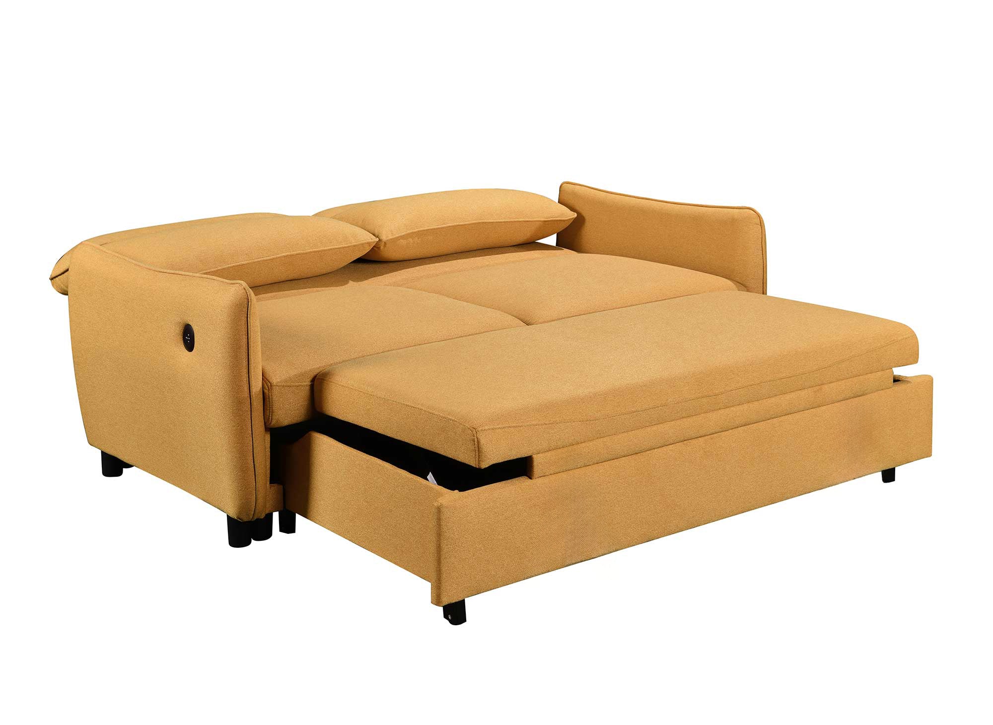 Sofá cama ZADIG de 3 plazas en tela amarilla