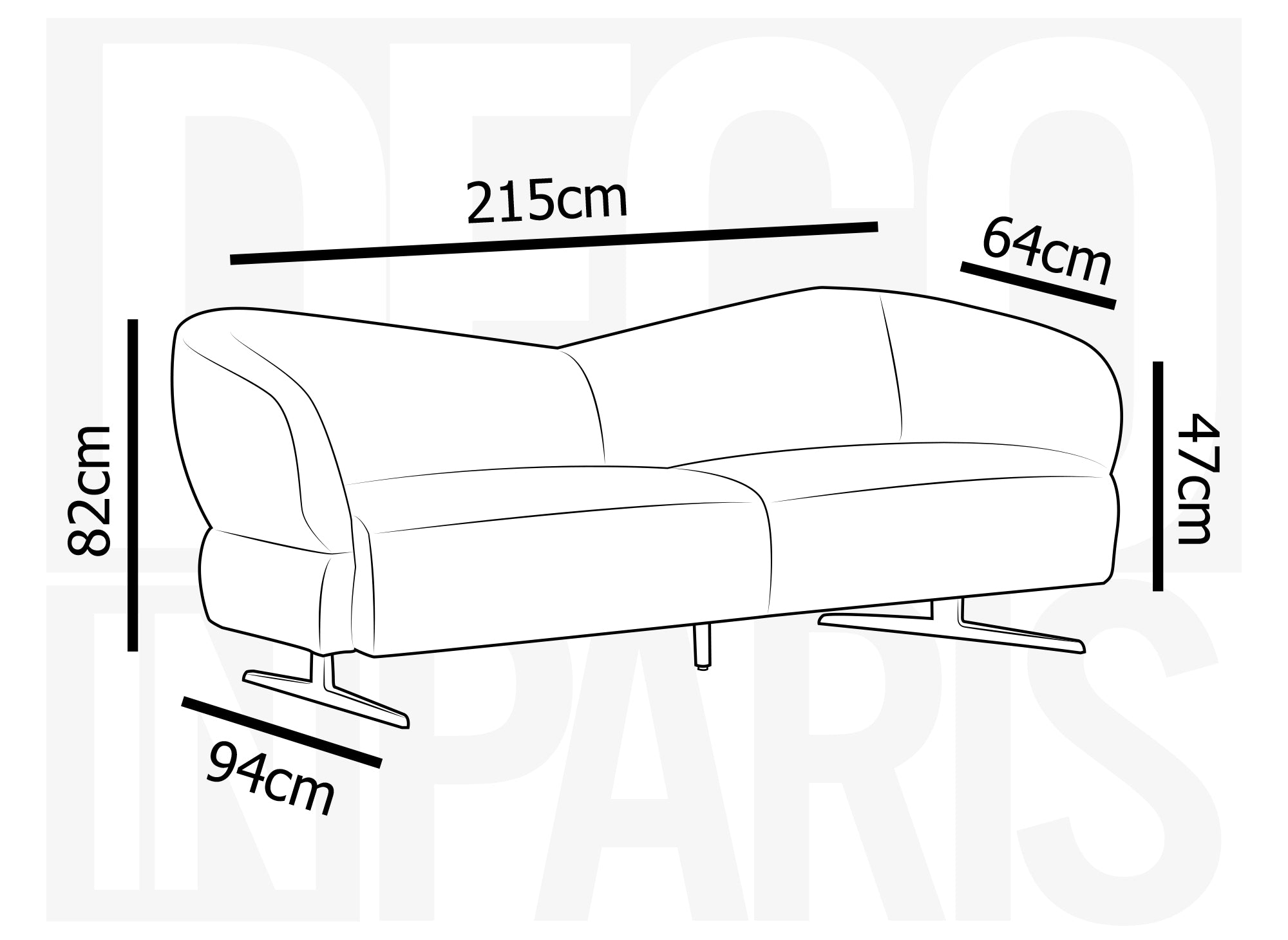 Sofá de 3 plazas LEXIE en tejido efecto piel de oveja gris claro