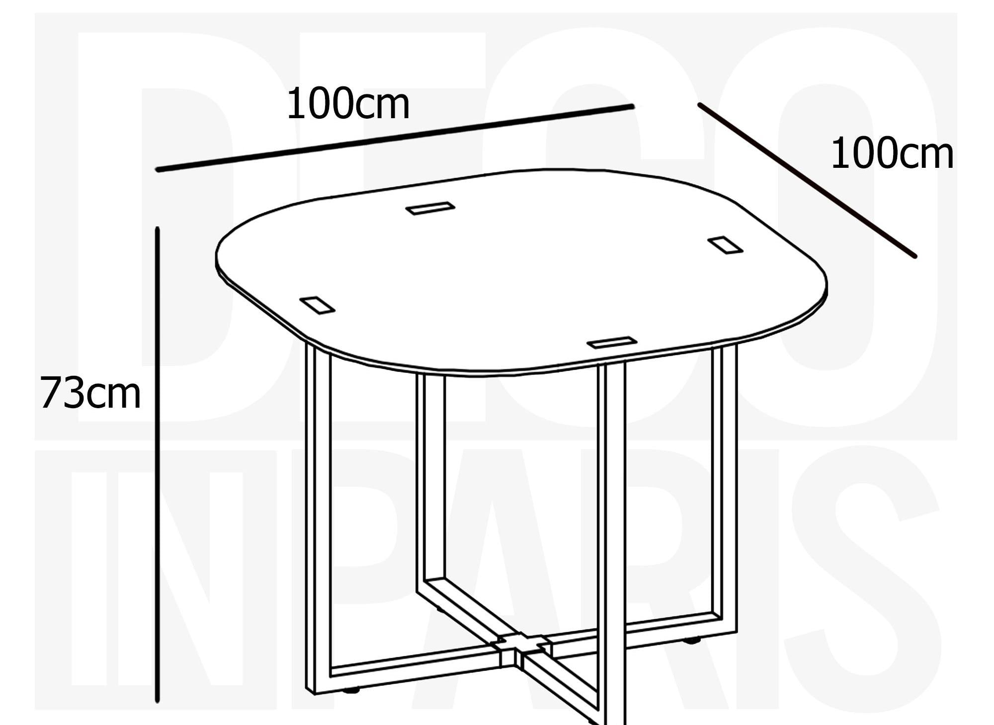 Mesa de comedor de cristal FLEN + 4 sillas blancas y negras