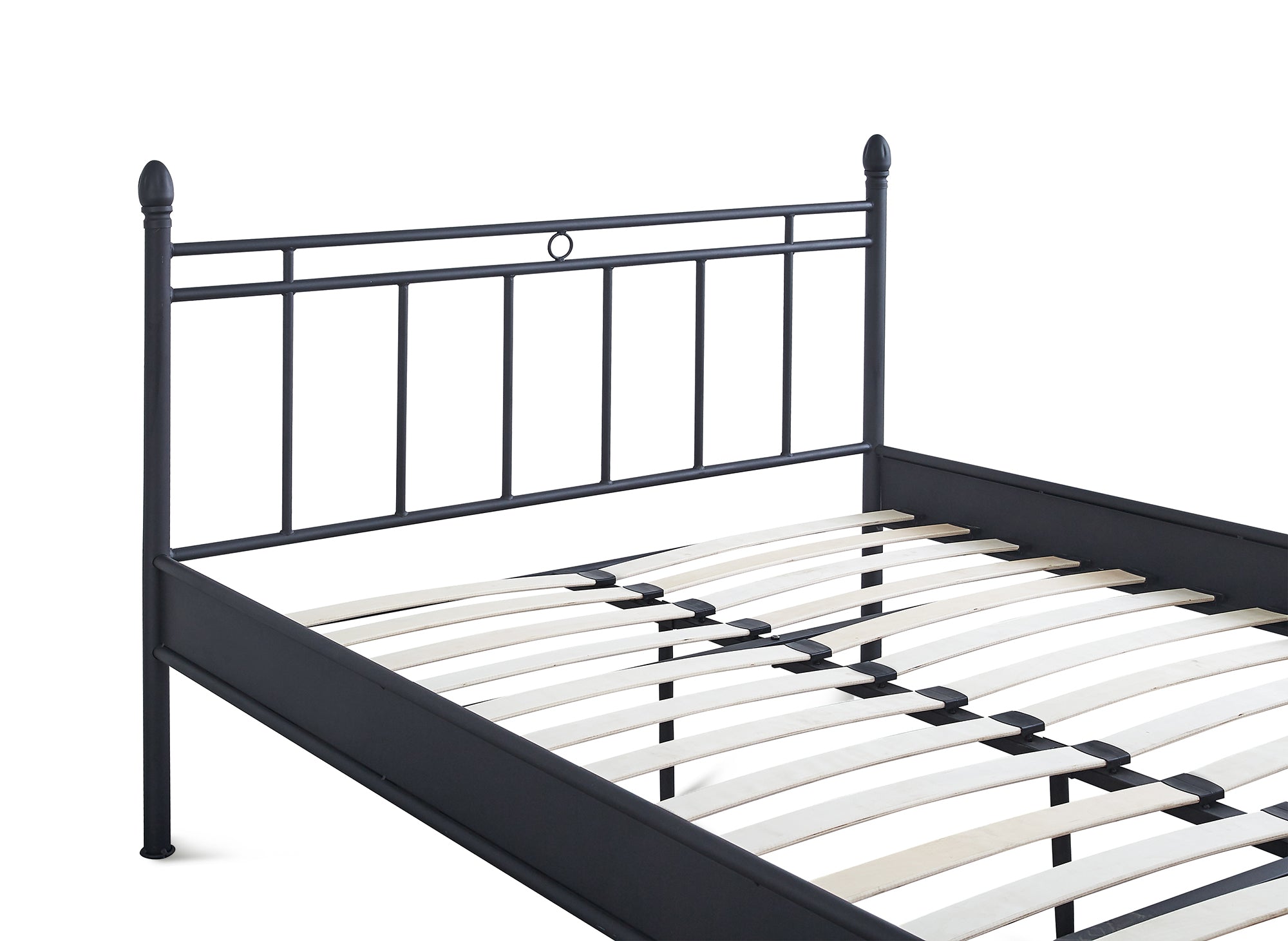 Cama doble KADY de metal negro, 160 x 200 cm