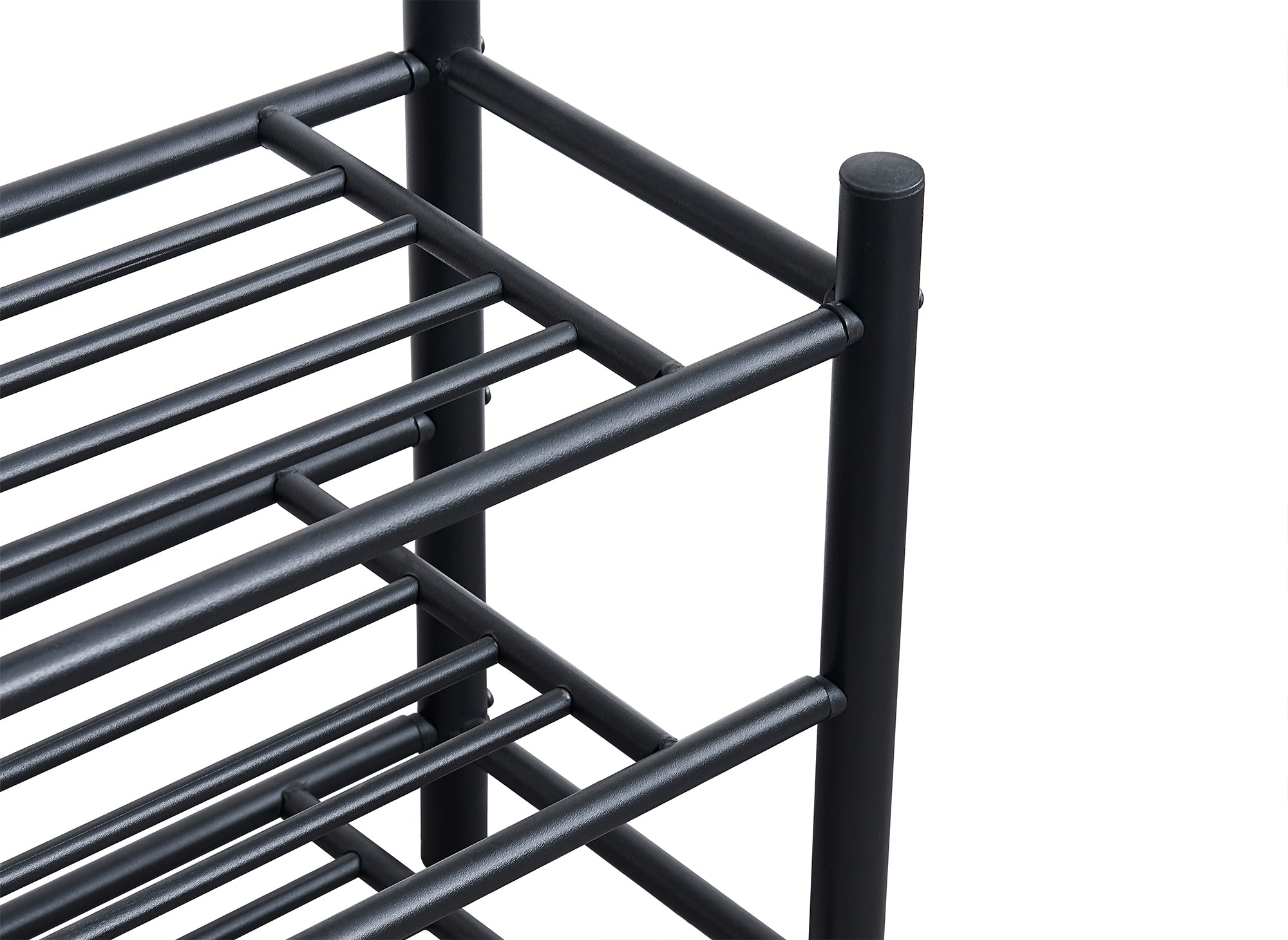 Armario de entrada ROMAIN de metal negro con 3 estantes