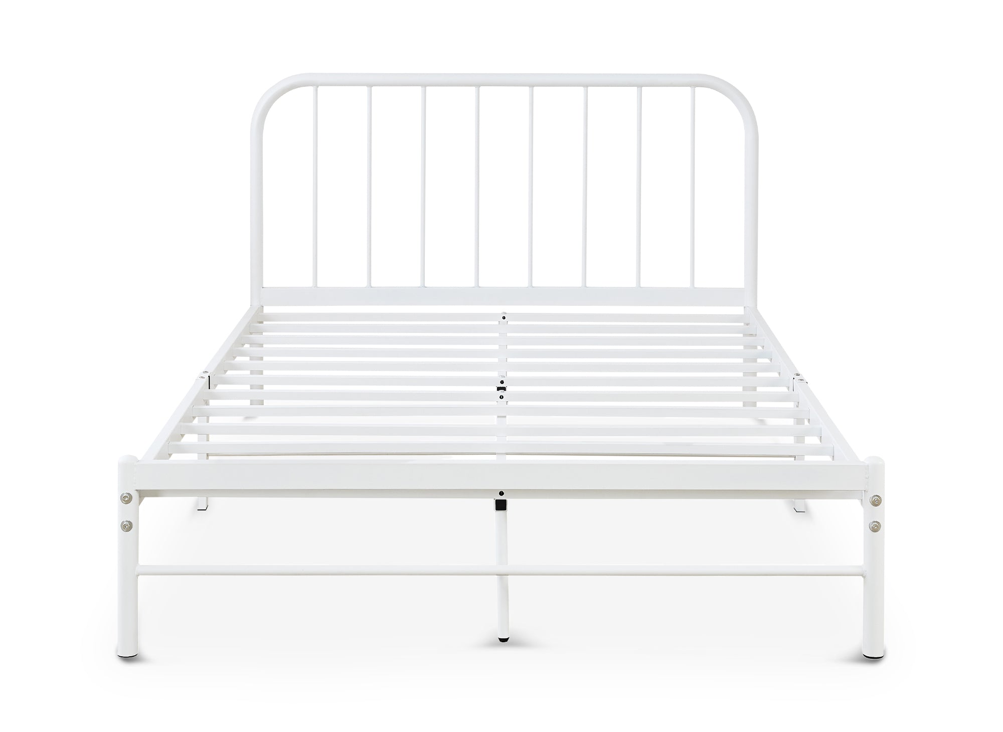 Cama doble GASTON de metal blanco, 160x200 cm
