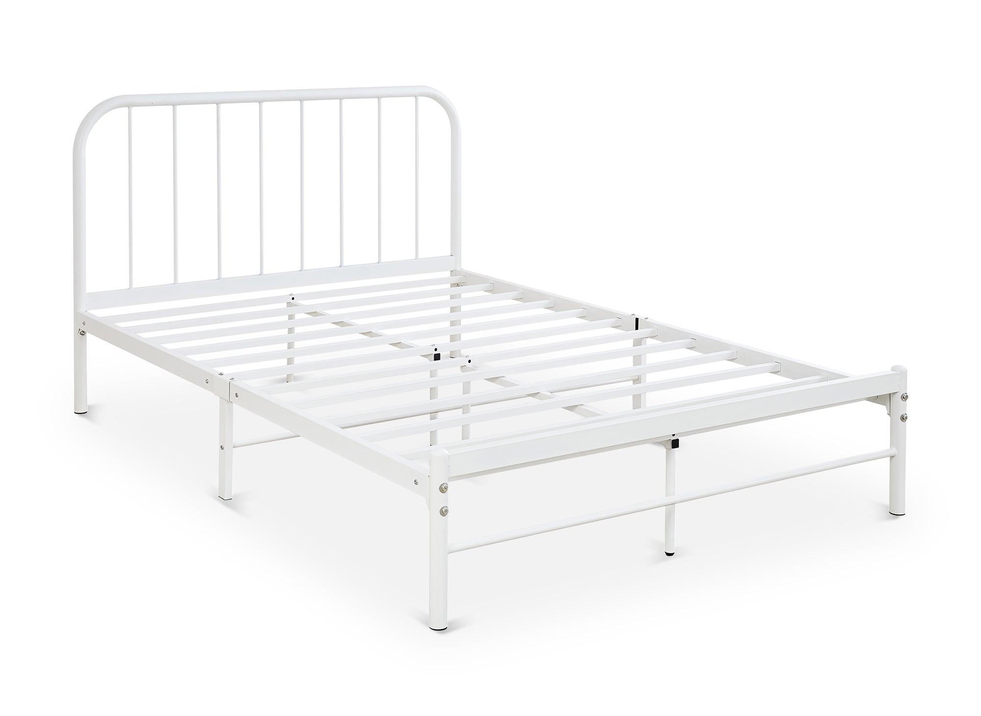 Cama doble GASTON de metal blanco, 160x200 cm