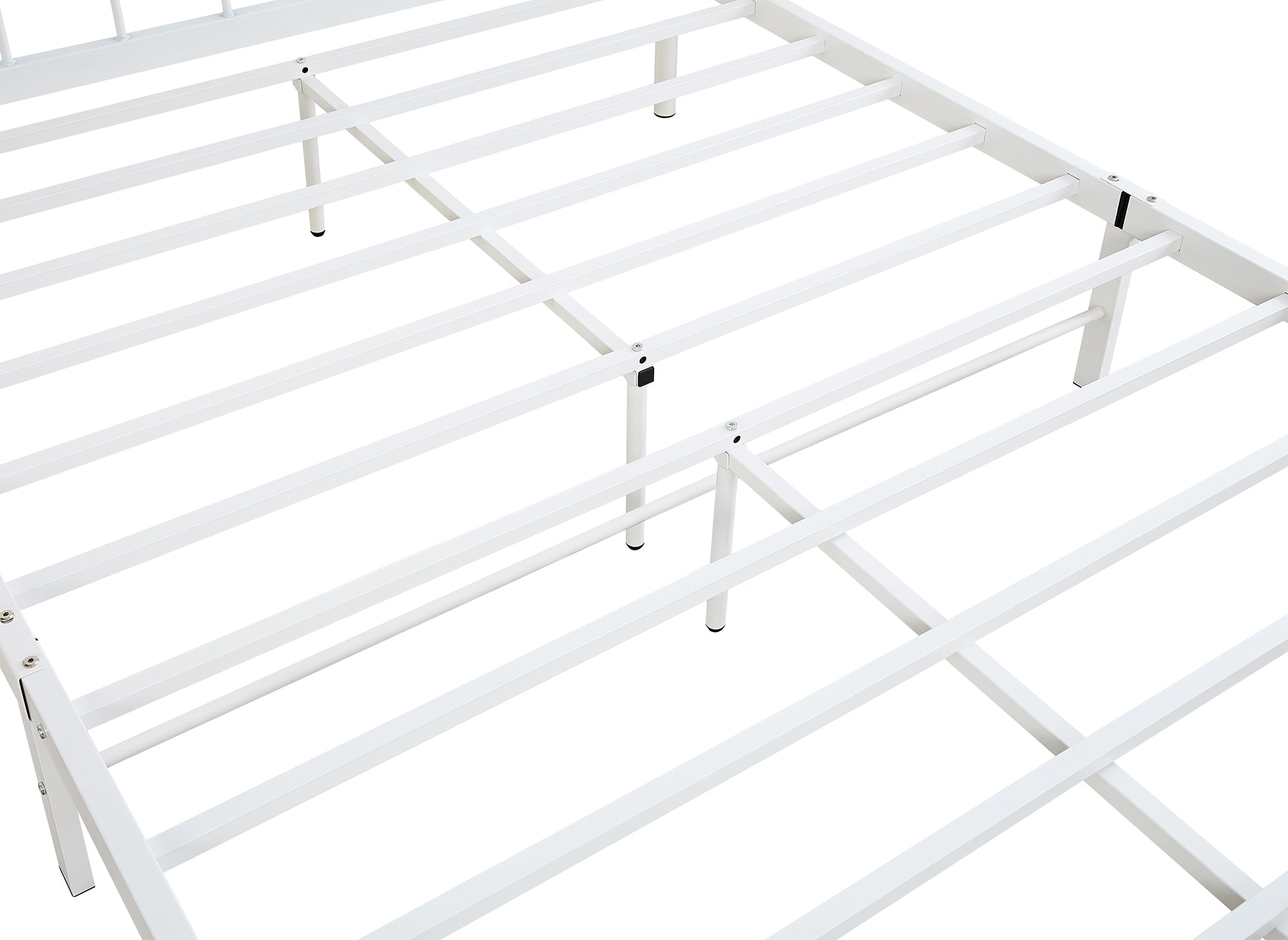 Cama doble GASTON de metal blanco, 160x200 cm