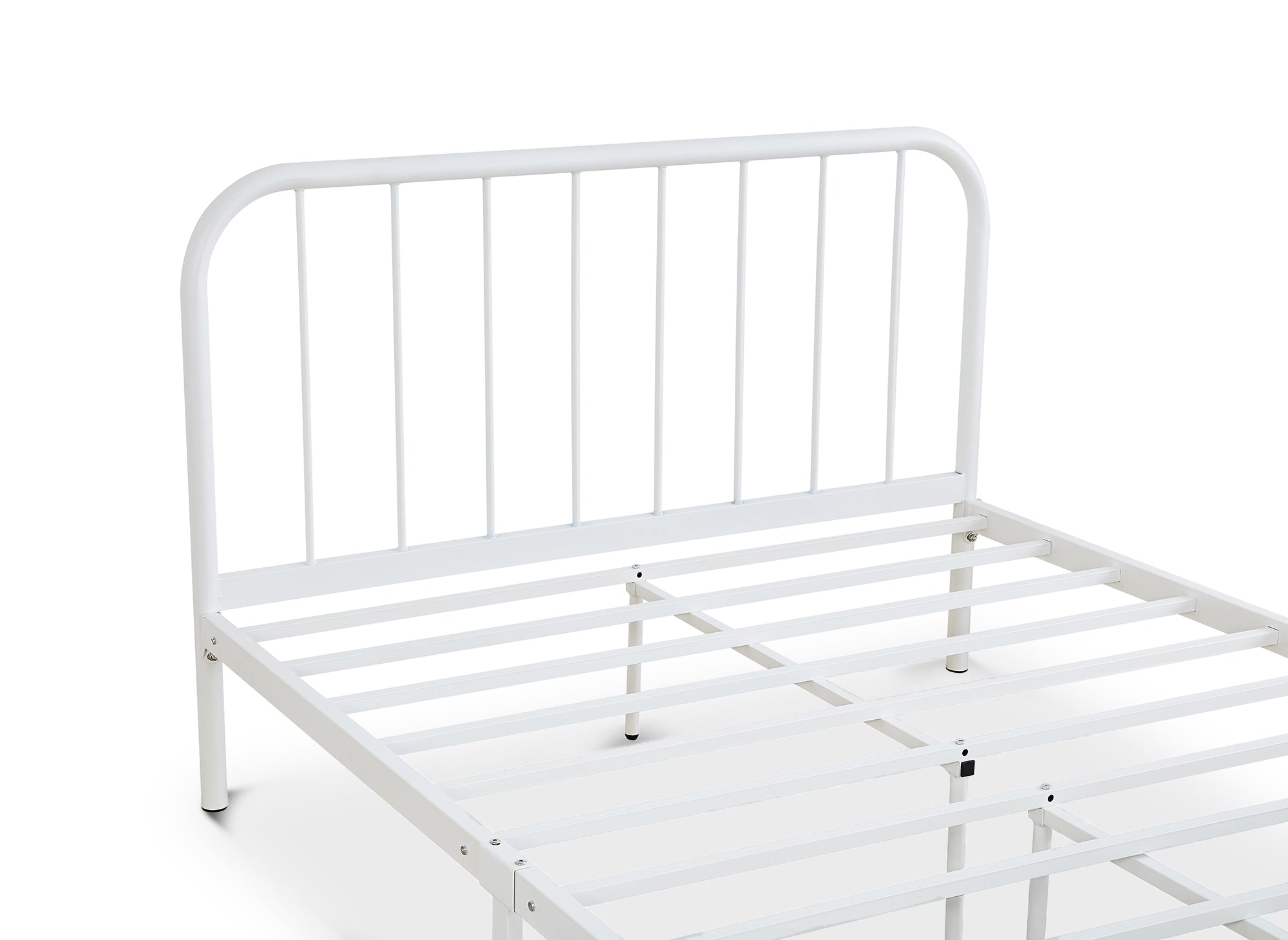 Cama doble GASTON de metal blanco, 160x200 cm