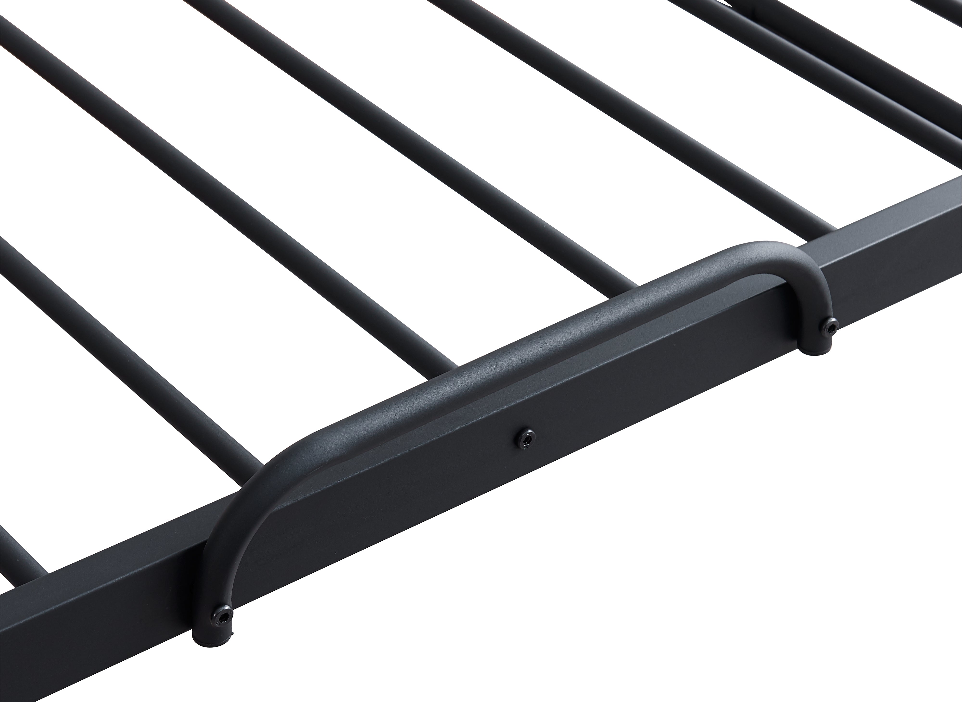 Sofá cama ALICIA de metal negro con cama extraíble, 90 x 190 cm