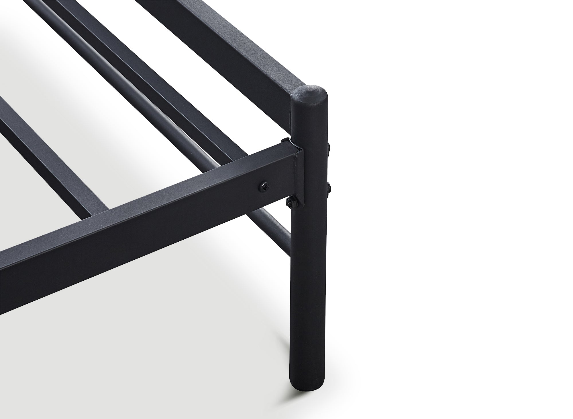 Cama doble GASTON de metal negro, 160x200 cm