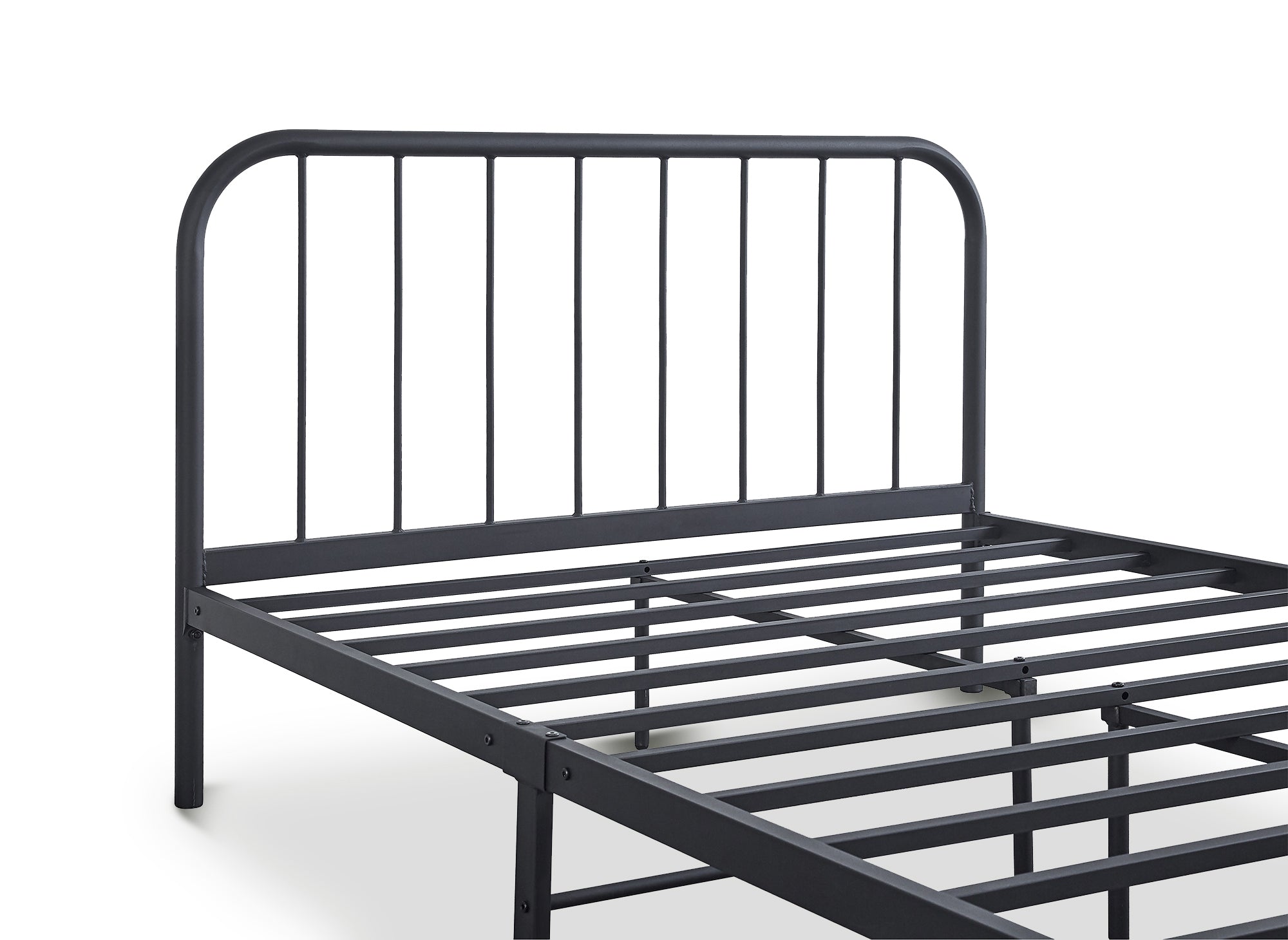 Cama doble GASTON de metal negro, 160x200 cm